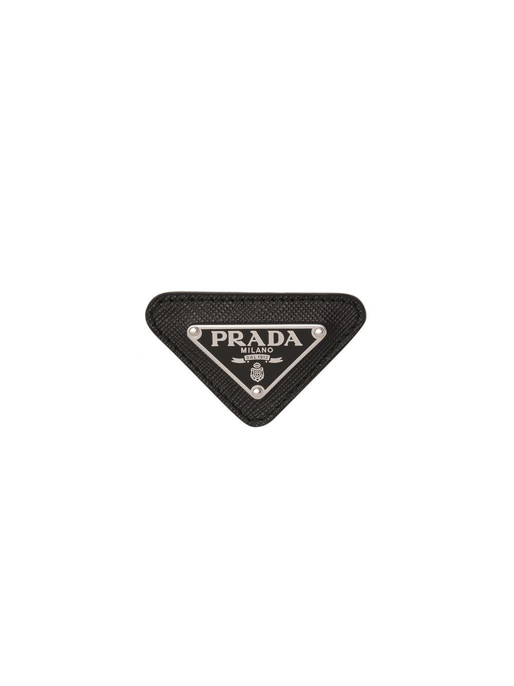 Prada Enamelled Triangular Logo Pin in Black for Men | Lyst UK
