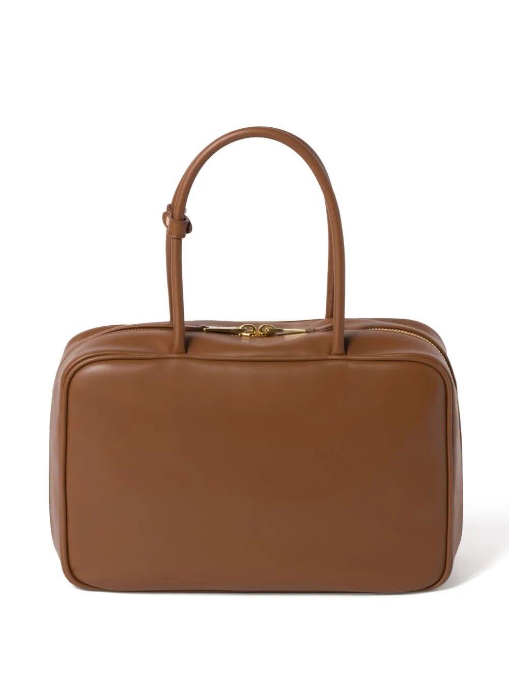 Miu Miu Beau Large Leather Handbag in Brown | Lyst