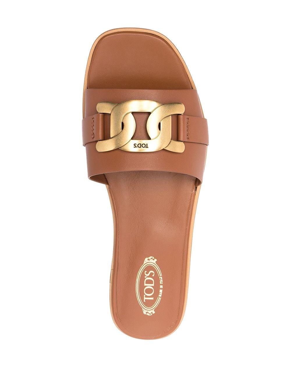 Amazon.com: Tod's Women's Gold Laminated Calf Leather Slippers - Thong  Shoes - Size: 6 US : Everything Else