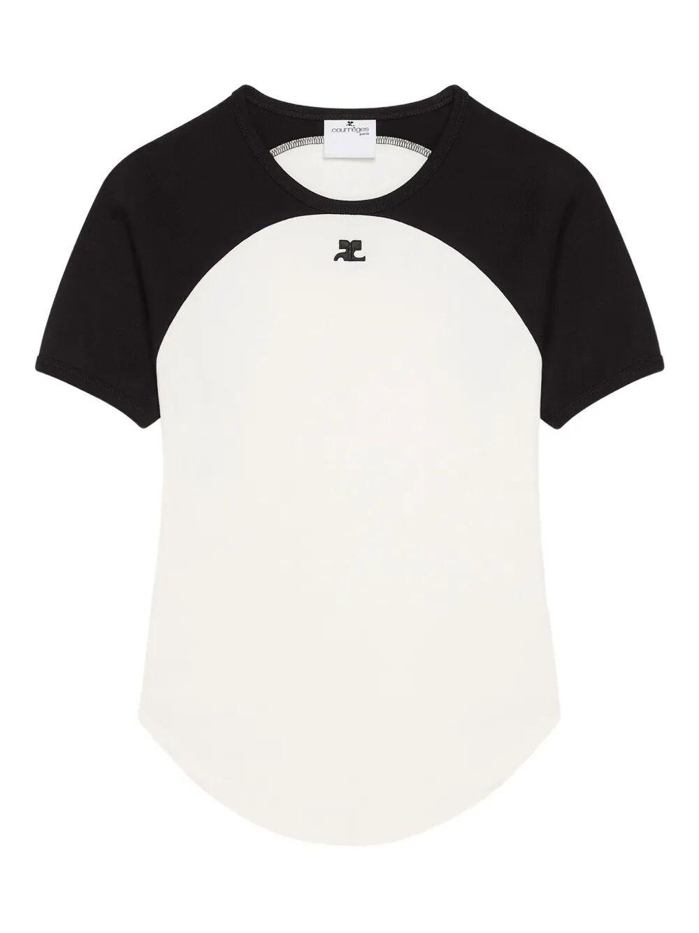 Tシャツ・カットソー COURREGES Woman T-Shirt White 125JDE123JS0194 0001 COURRÈGES WOMEN 'Courage' Slogan T-Shirt White