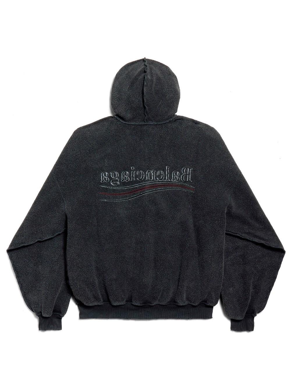 【BALENCIAGA】POLITICAL CAMPAIGN INSIDE-OUT JIP-UP HOODIE Political Campaign Inside-out Zip-up Hoodie Large Fit in