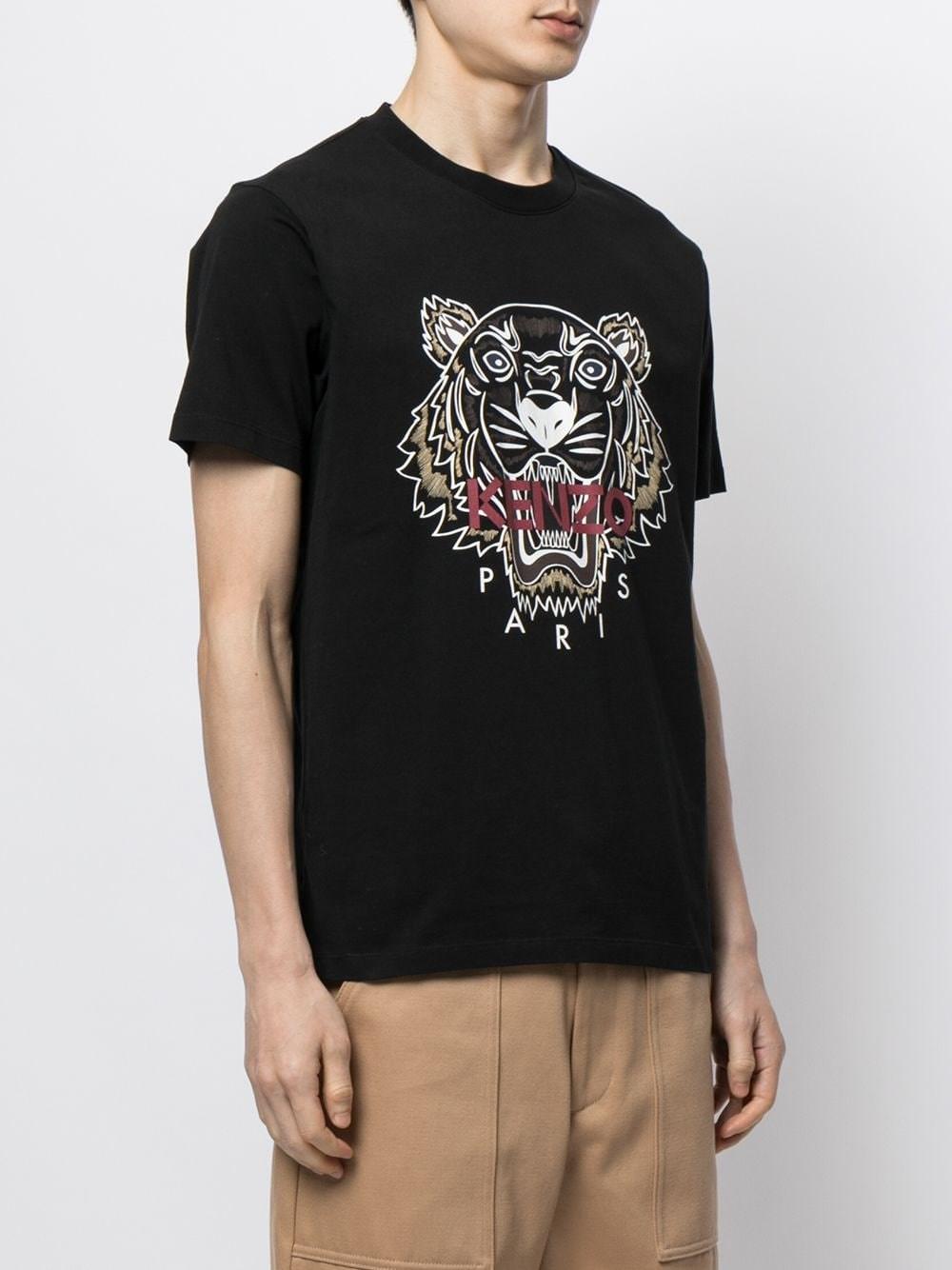 bypass button percent KENZO Tiger-print Cotton T-shirt in Black for Men | Lyst