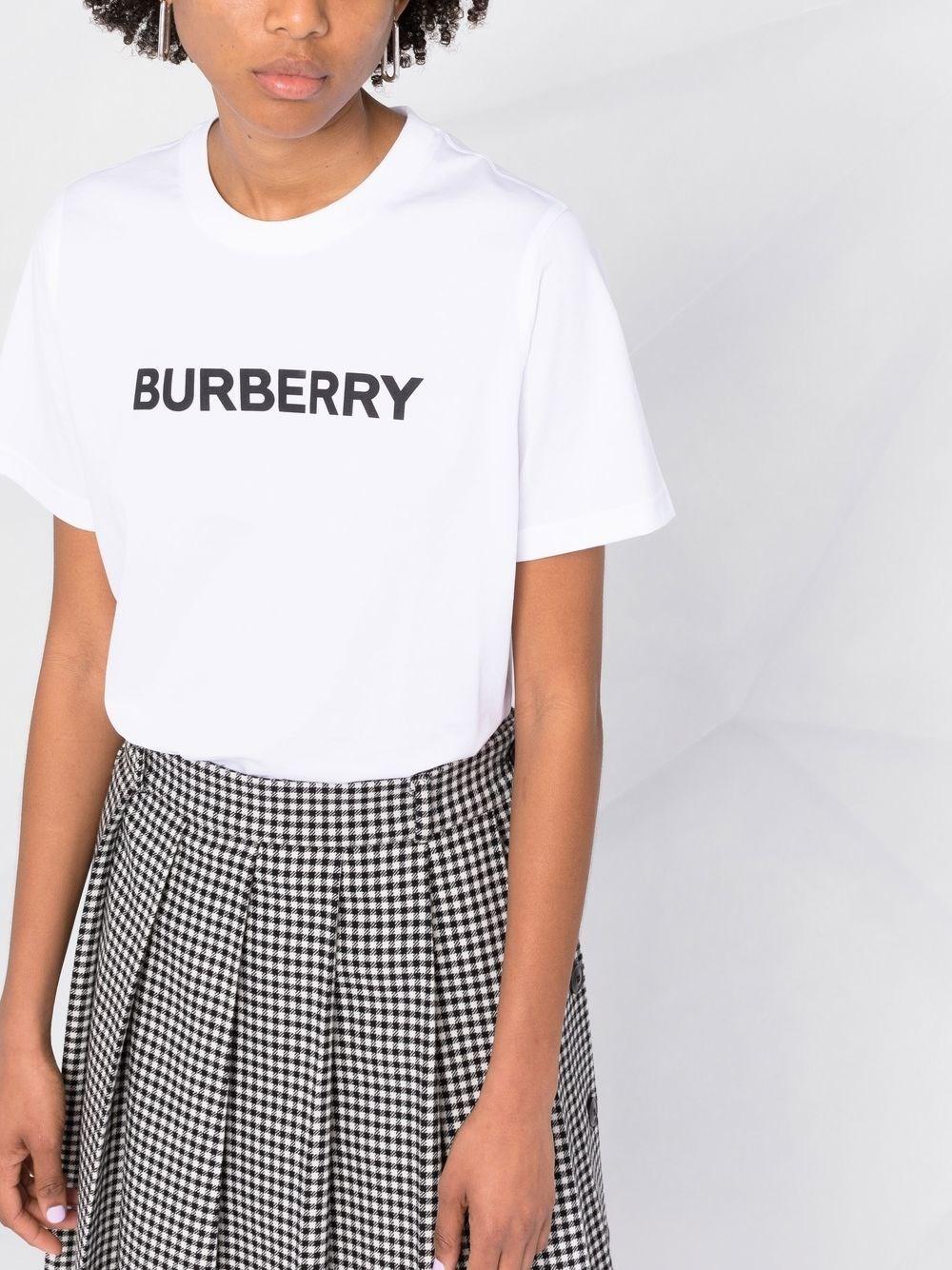 Burberry Logo-print Organic Cotton T-shirt in White | Lyst