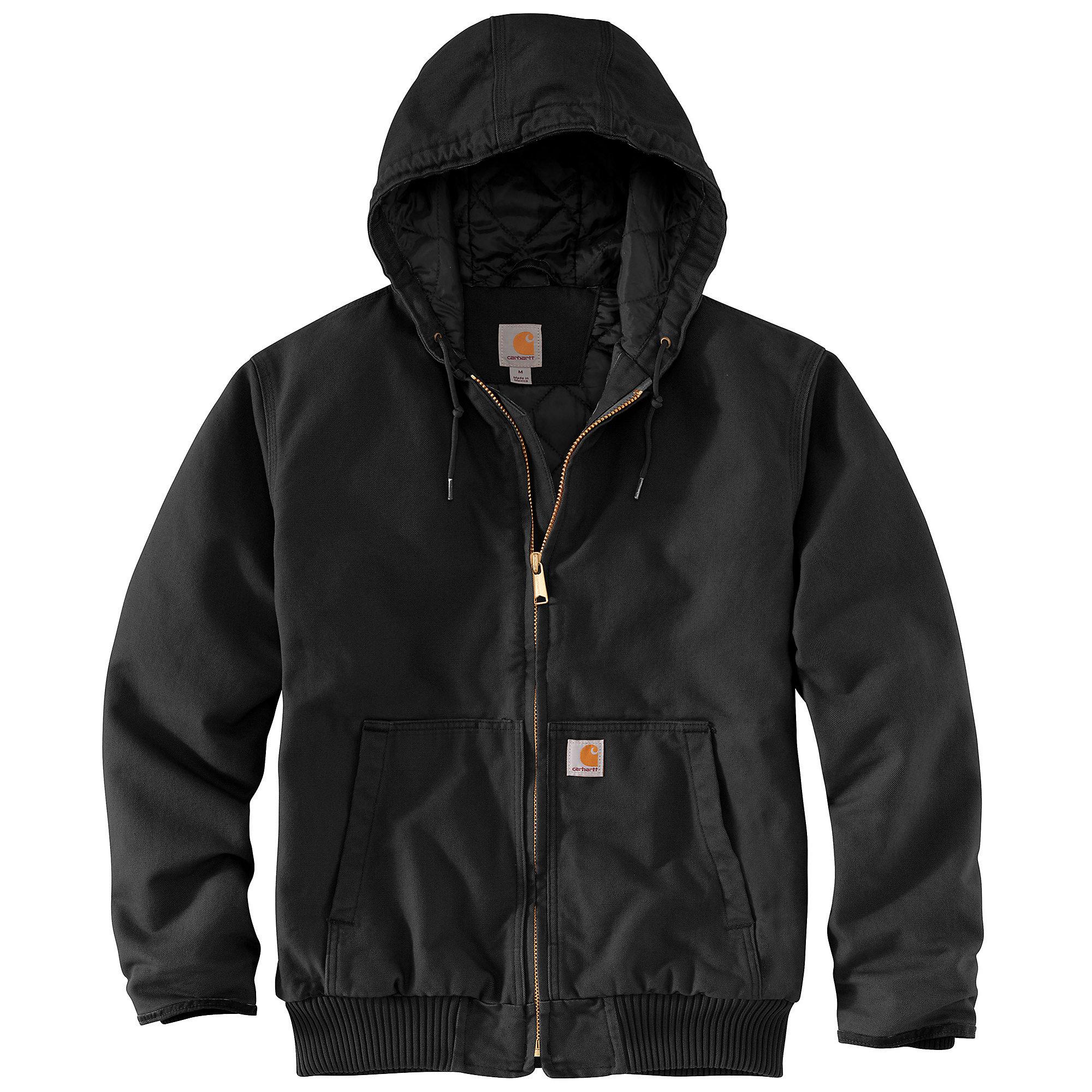 Carhartt Flannel J130 Washed Duck Active Jacket in Black for Men - Lyst