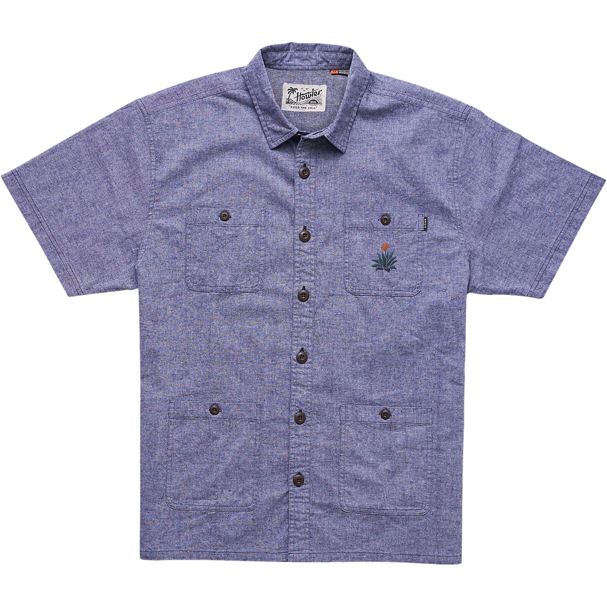 Howler Brothers Cotton Voyager Shirt in Midnight Blue Chambray (Blue