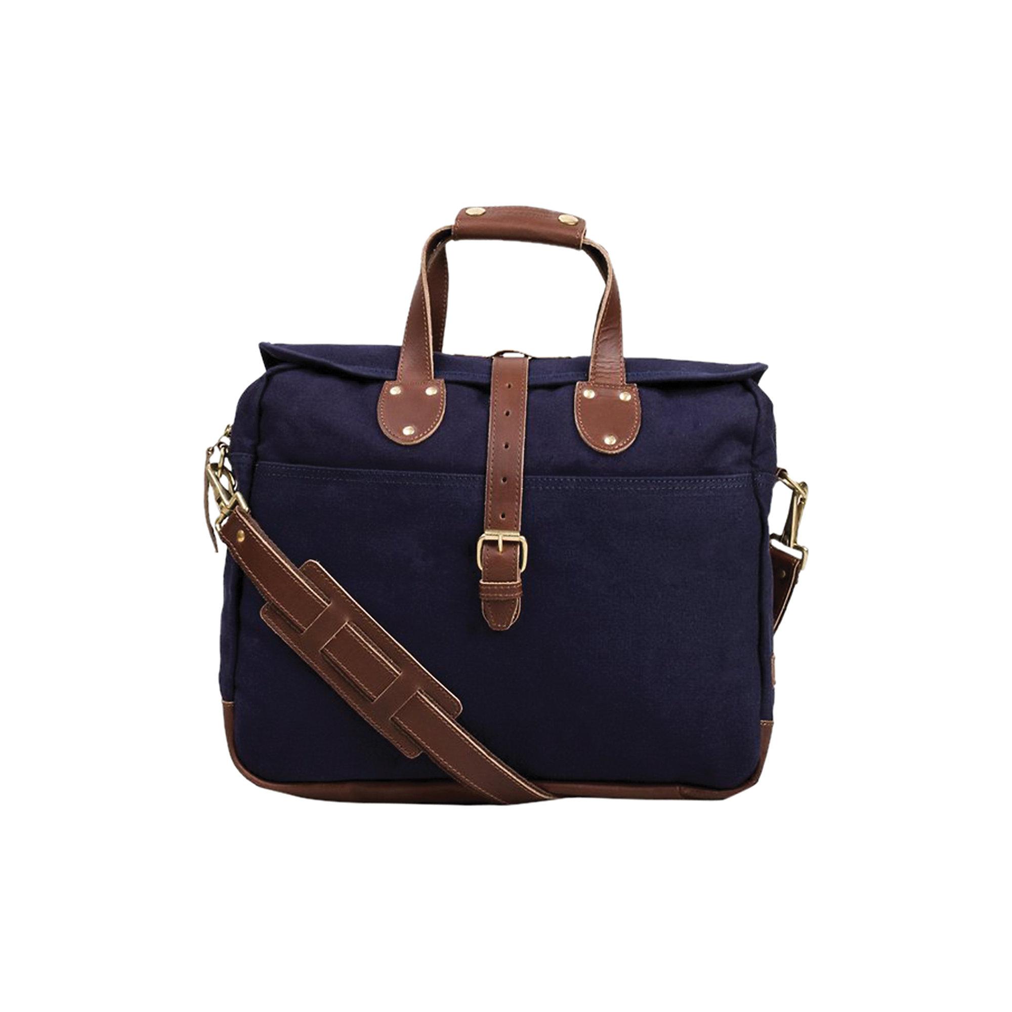 United By Blue Leather Lakeland Laptop Bag In Navy Lyst Leather Lakeland Laptop Bag In Navy
