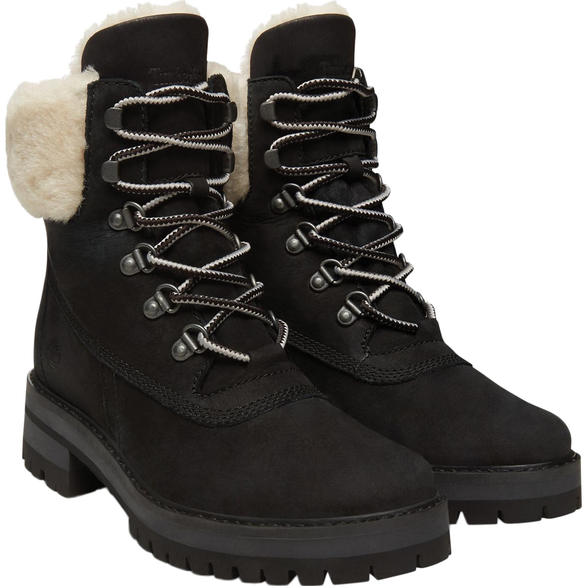 timberland black shearling boots