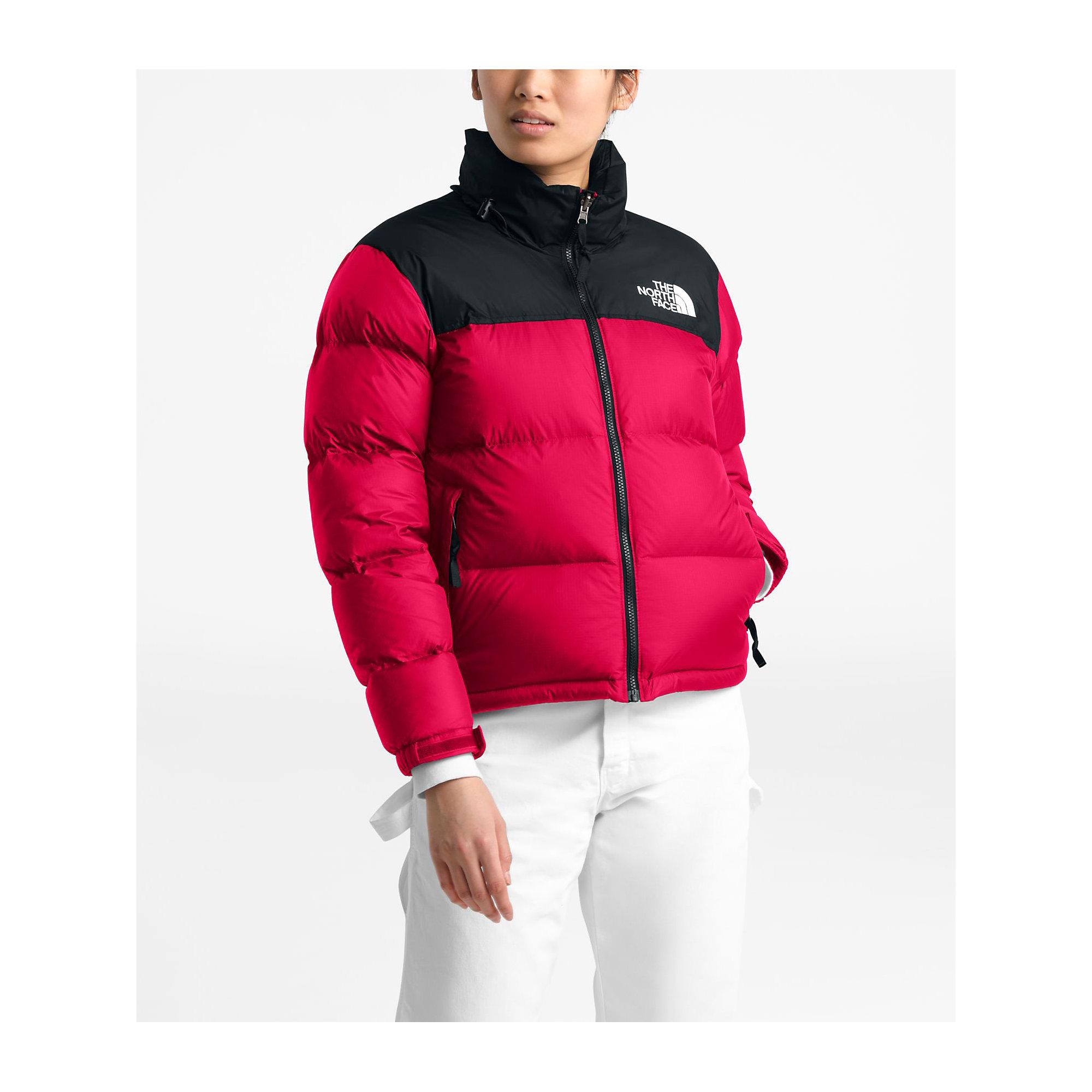 north face puffer jacket red