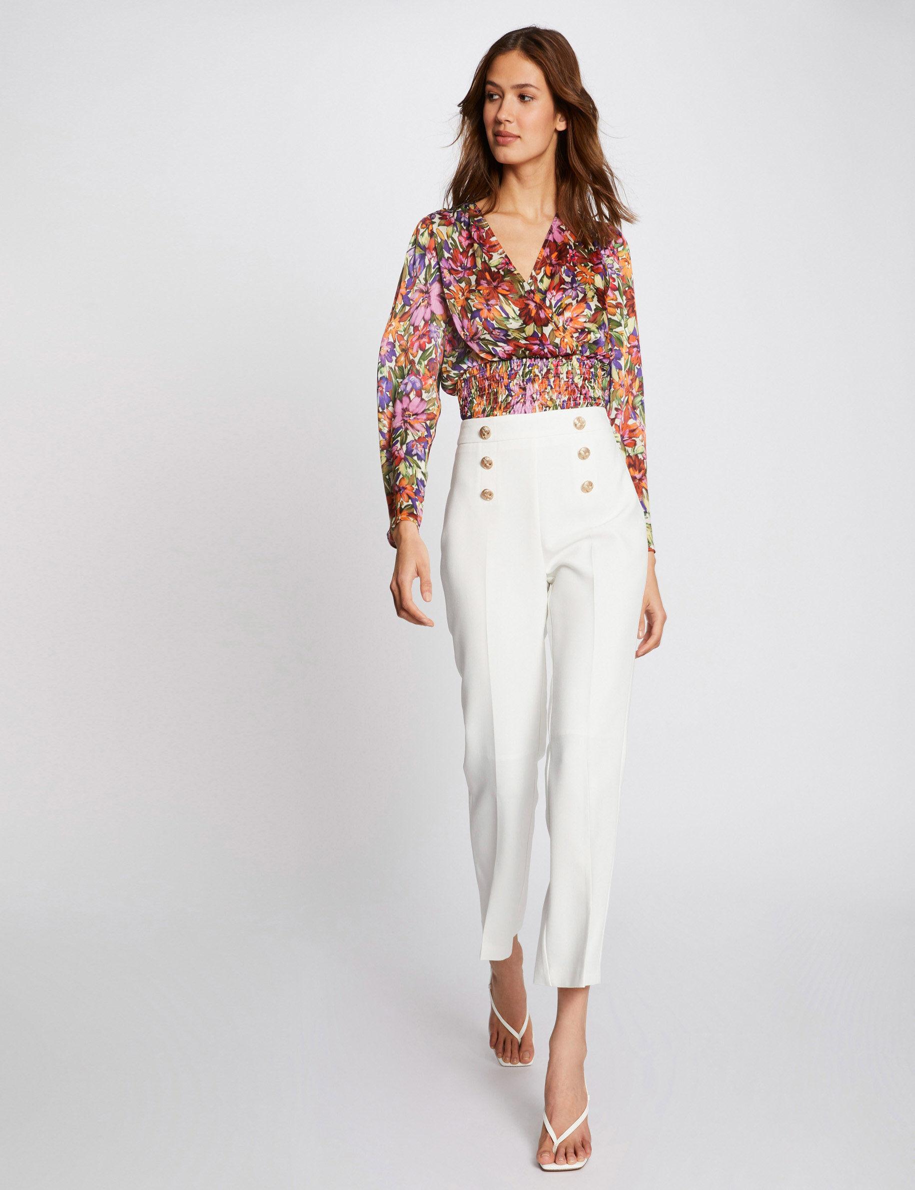 Pantalon large 7/8ème à pont Morgan en coloris Blanc | Lyst