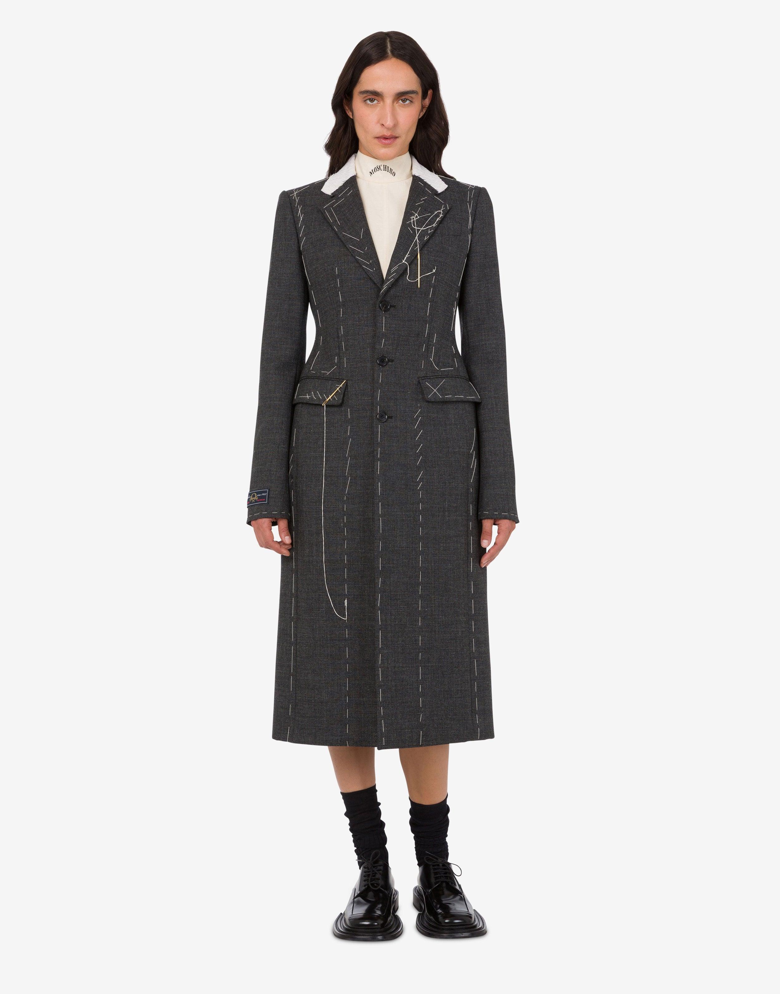 ムートン・ファーコート Moschino Double-Breasted Brown Check Coat Moschino Double-Breasted Brown Check Coat | ShopSimon