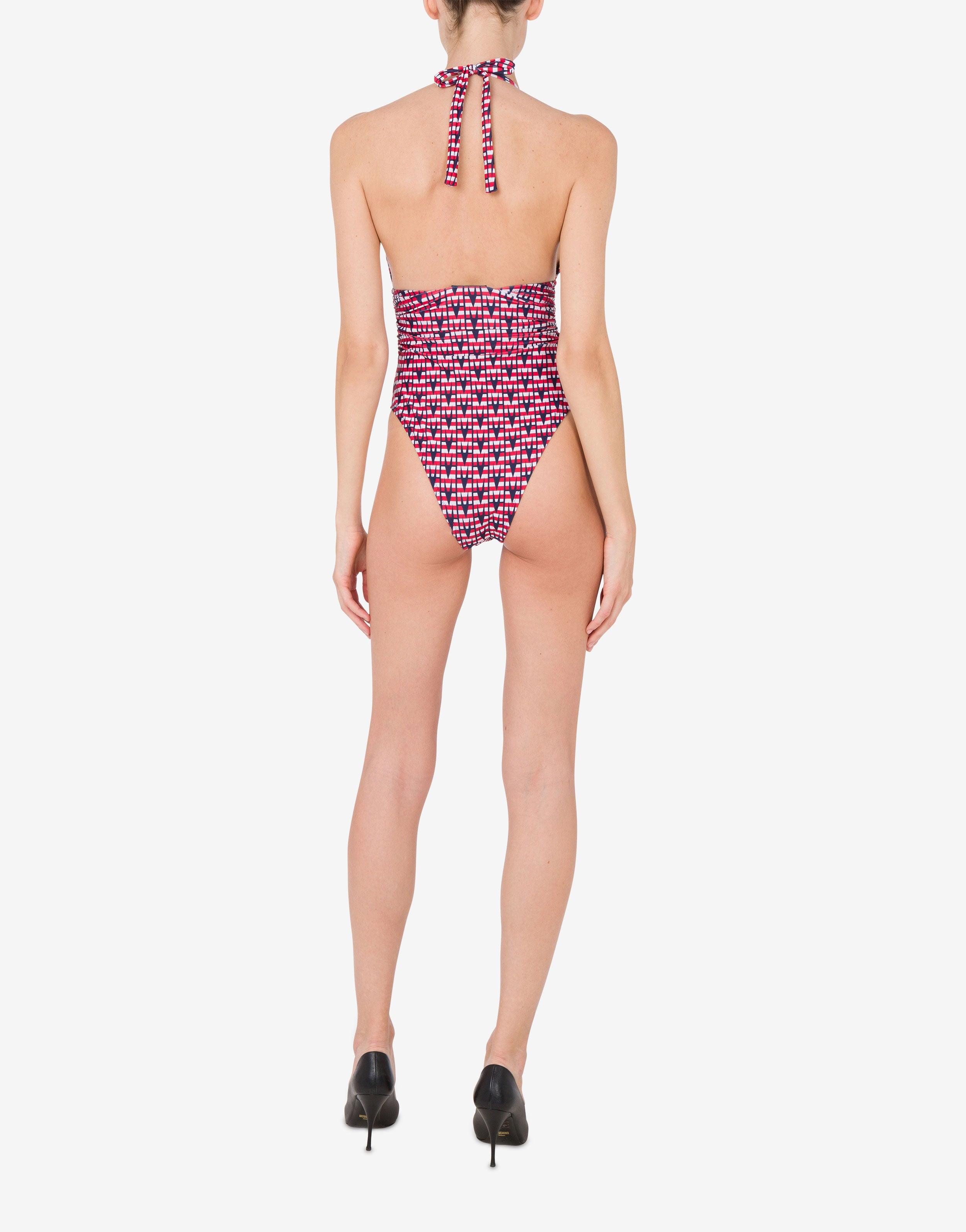 Moschino スローガンプリントワンピース水着 Sunglasses Print One-piece Swimsuit | Moschino
