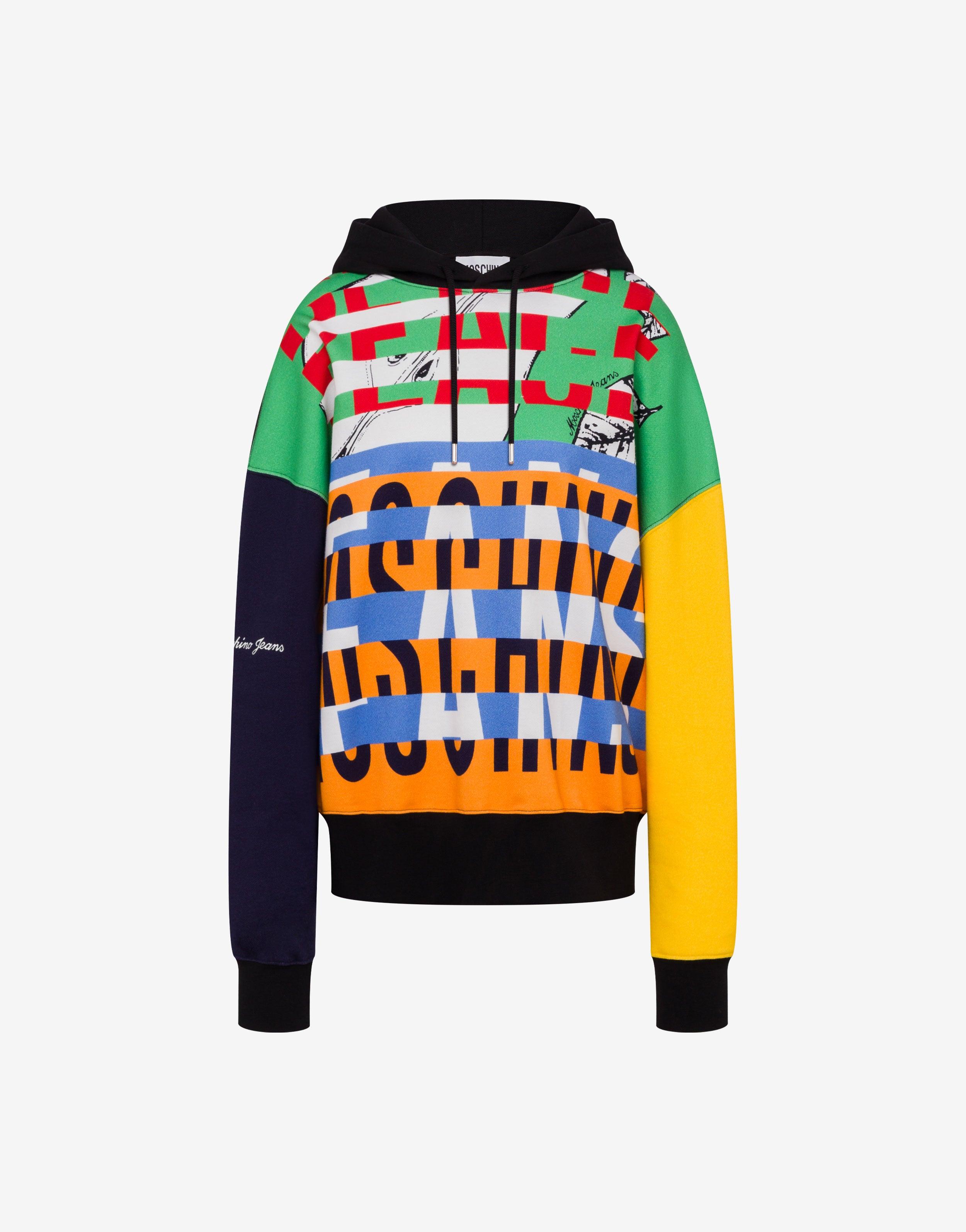 パーカー・フーディ Moschino FW24 SWEATSHIRT WITH ALL OVER LOGO (17097629 1555) MOSCHINO Logo Hooded Sweatshirt, Grey – OZNICO