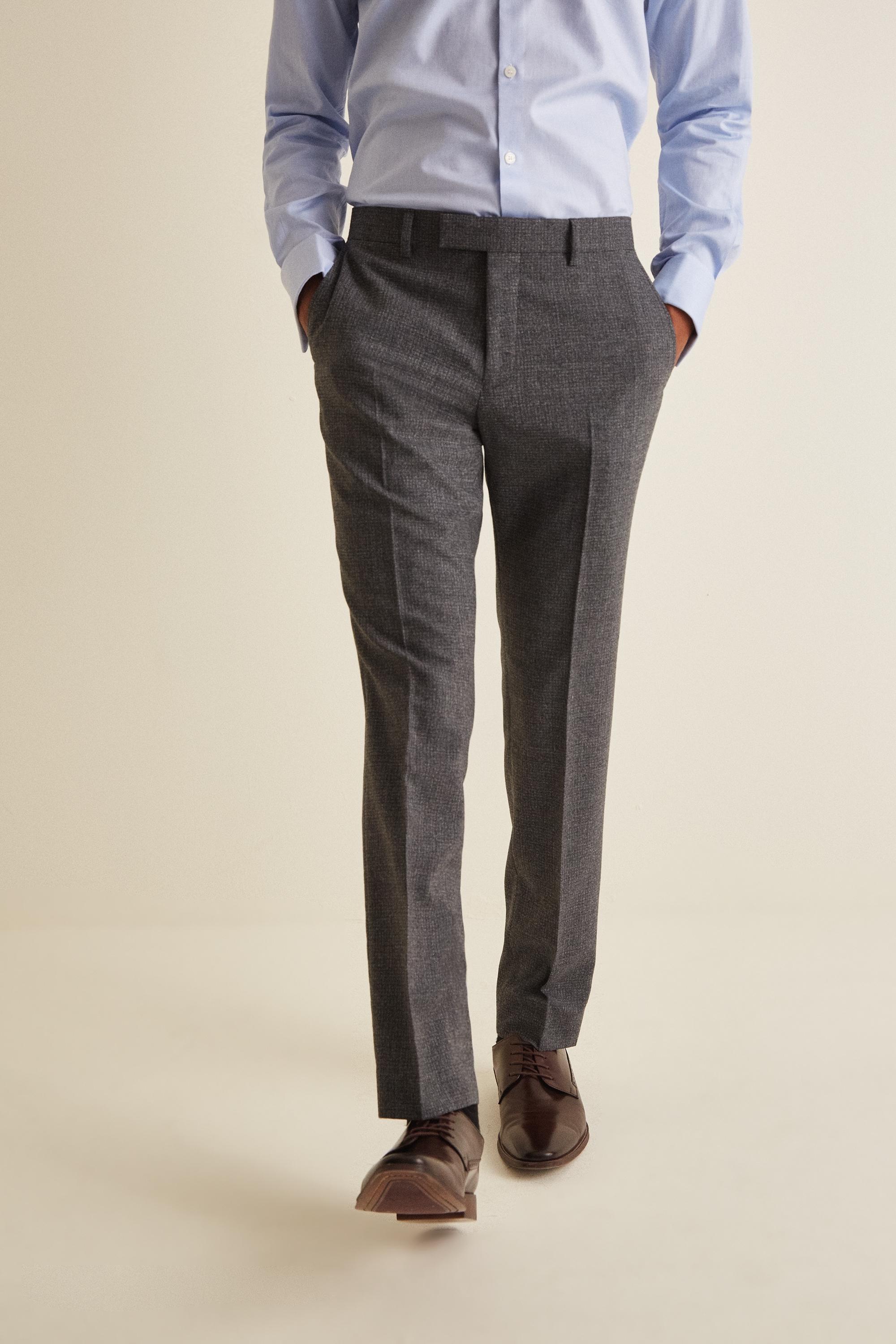 DKNY Slim Fit Grey Texture Trousers in Grey for Men | Lyst UK