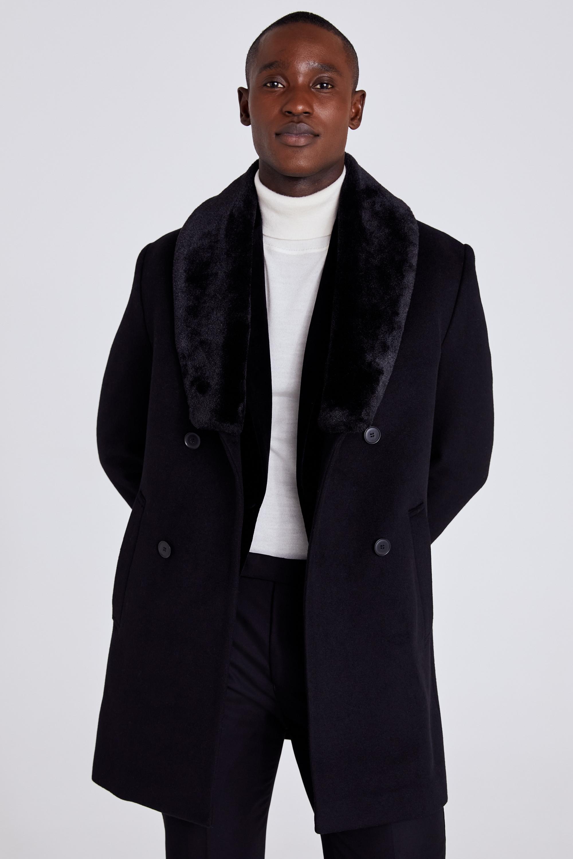 Moss Black Fur Collar Epsom in Blue for Men | Lyst