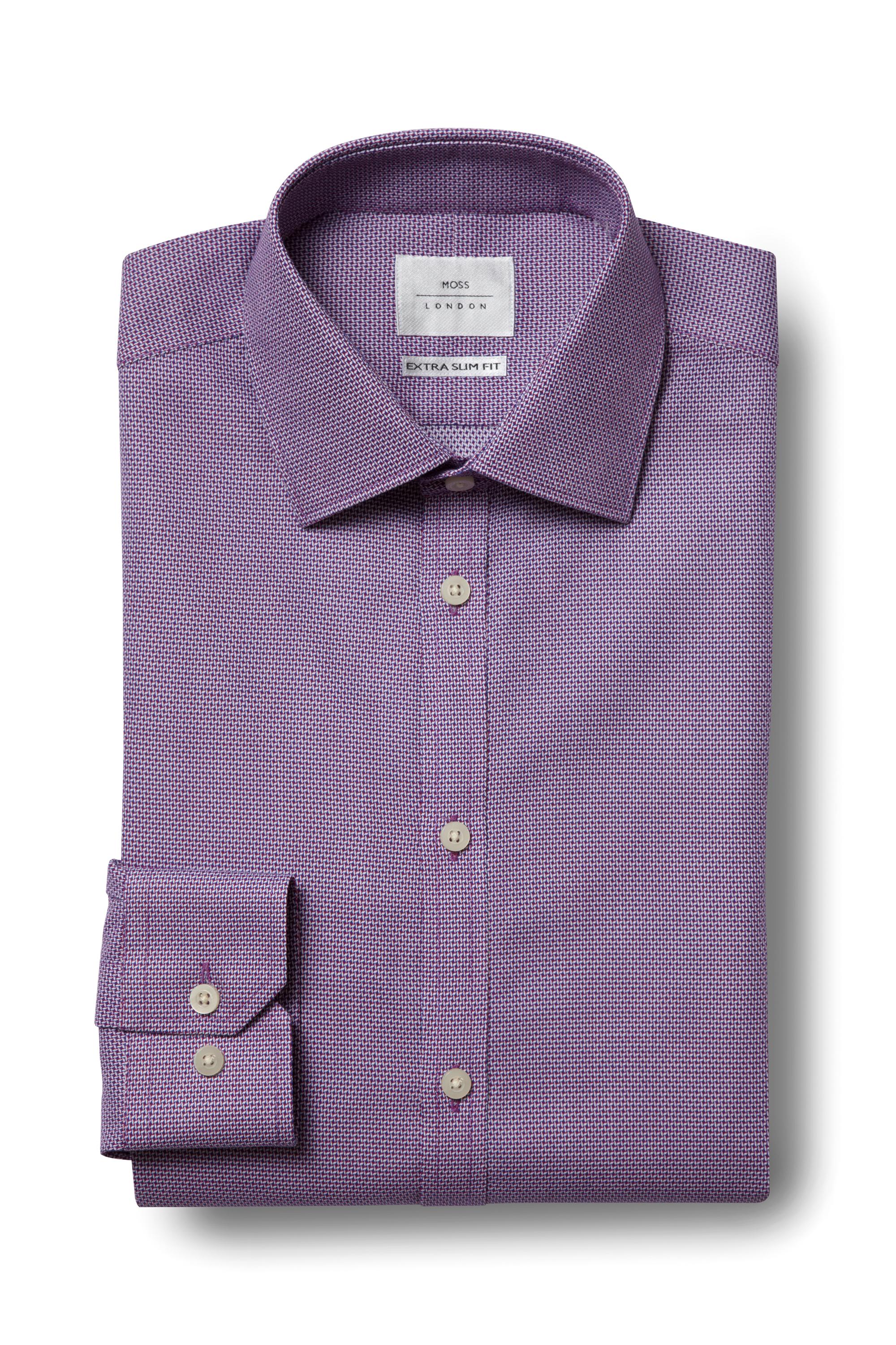 Pink Single Cuff Dobby Zero Iron Shirt 