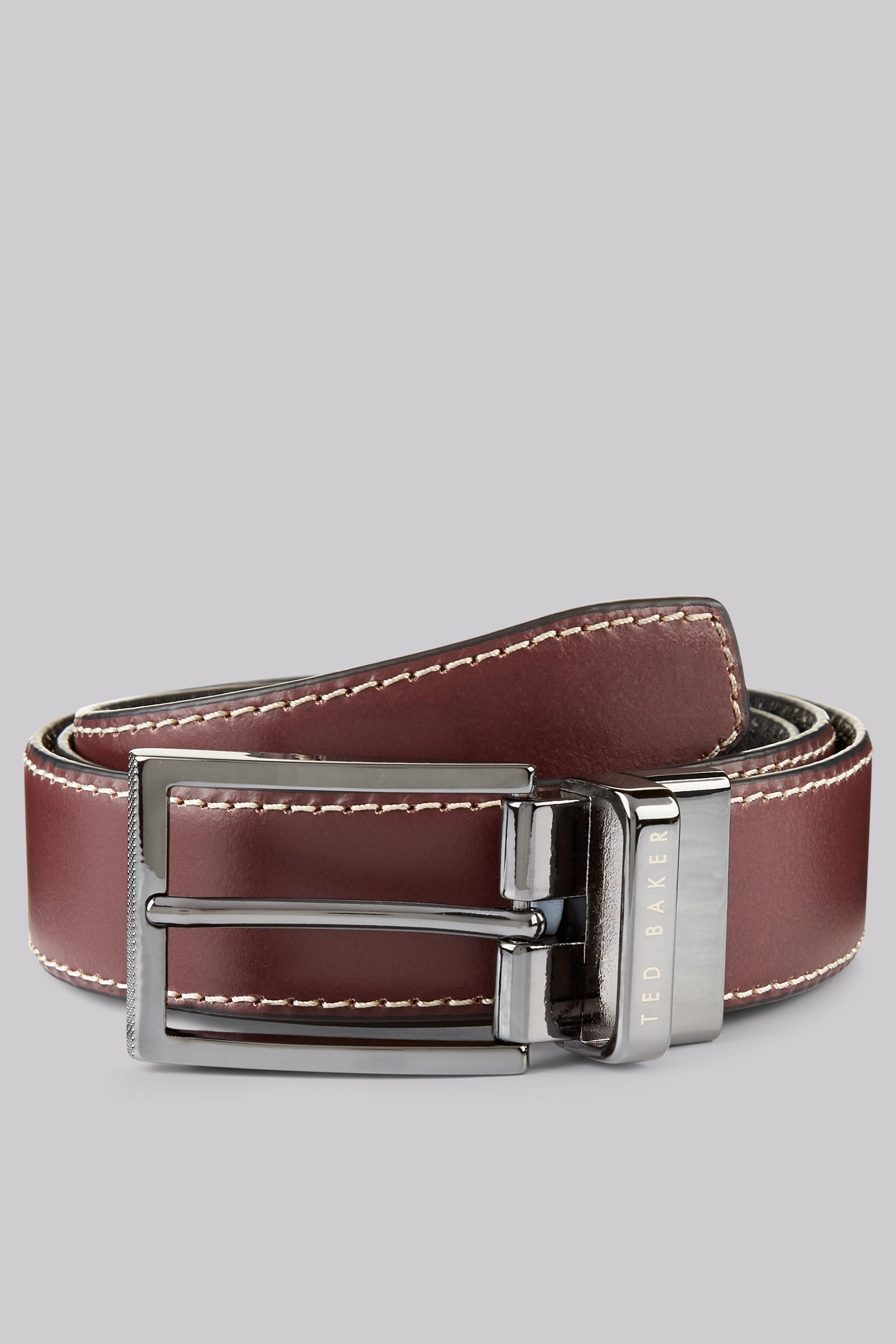 Ted baker Oxblood Reversible Belt for Men | Lyst