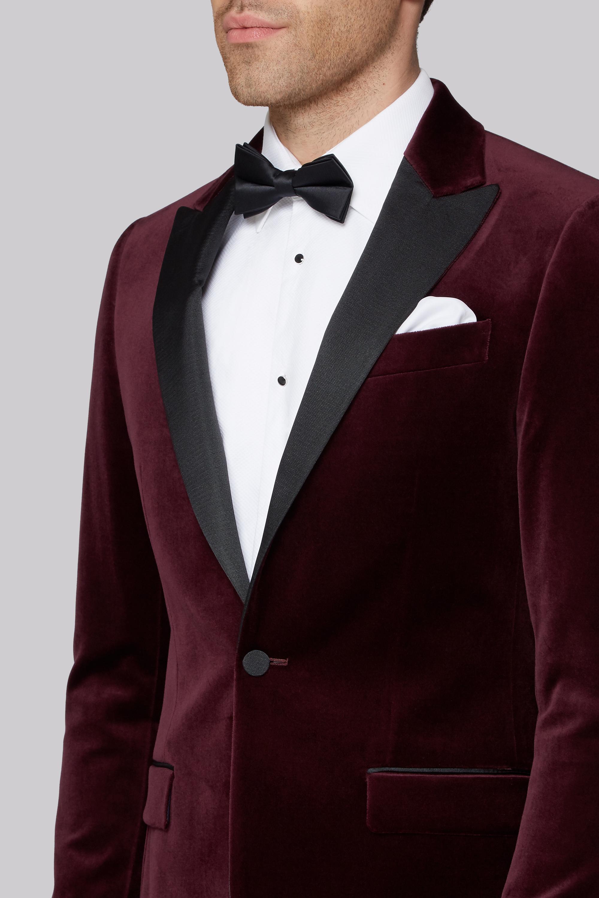 wine velvet tuxedo jacket