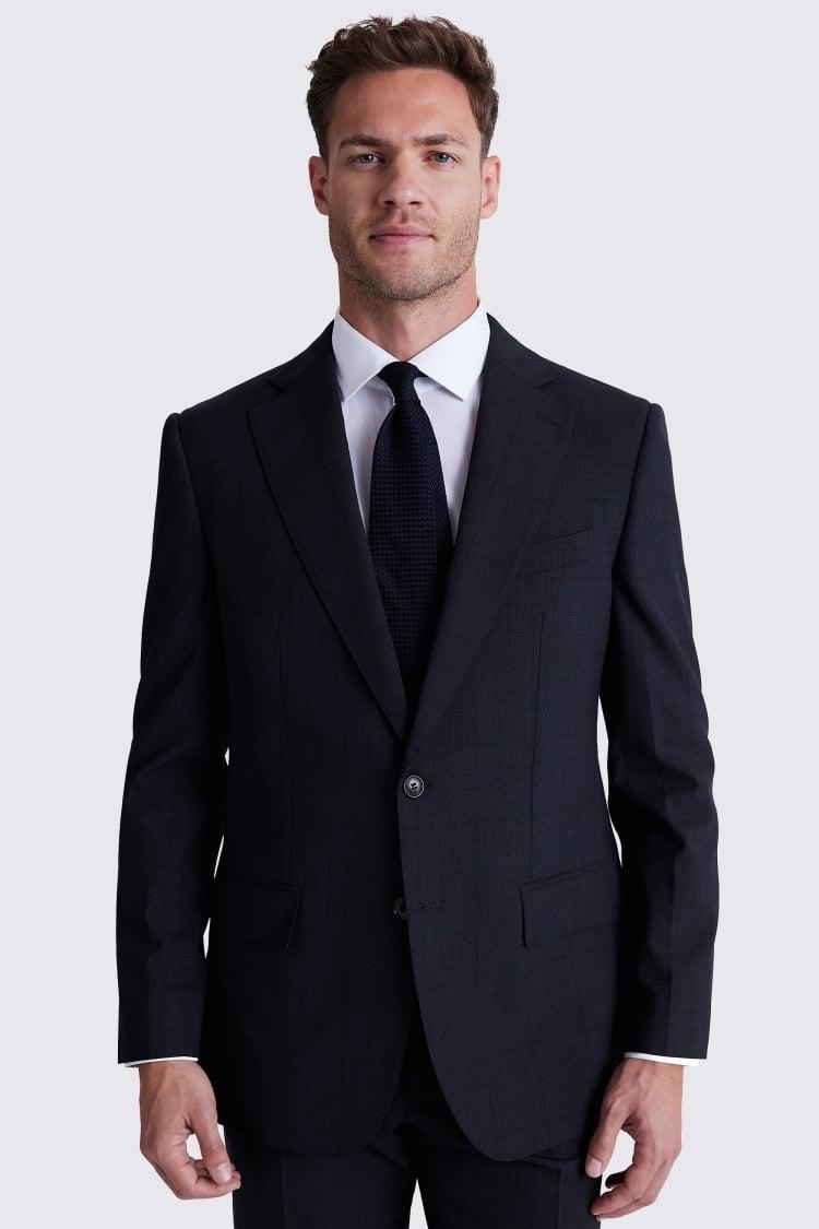 Check Suit Jacket Moss Bros Navy Black Check Moss London Skinny