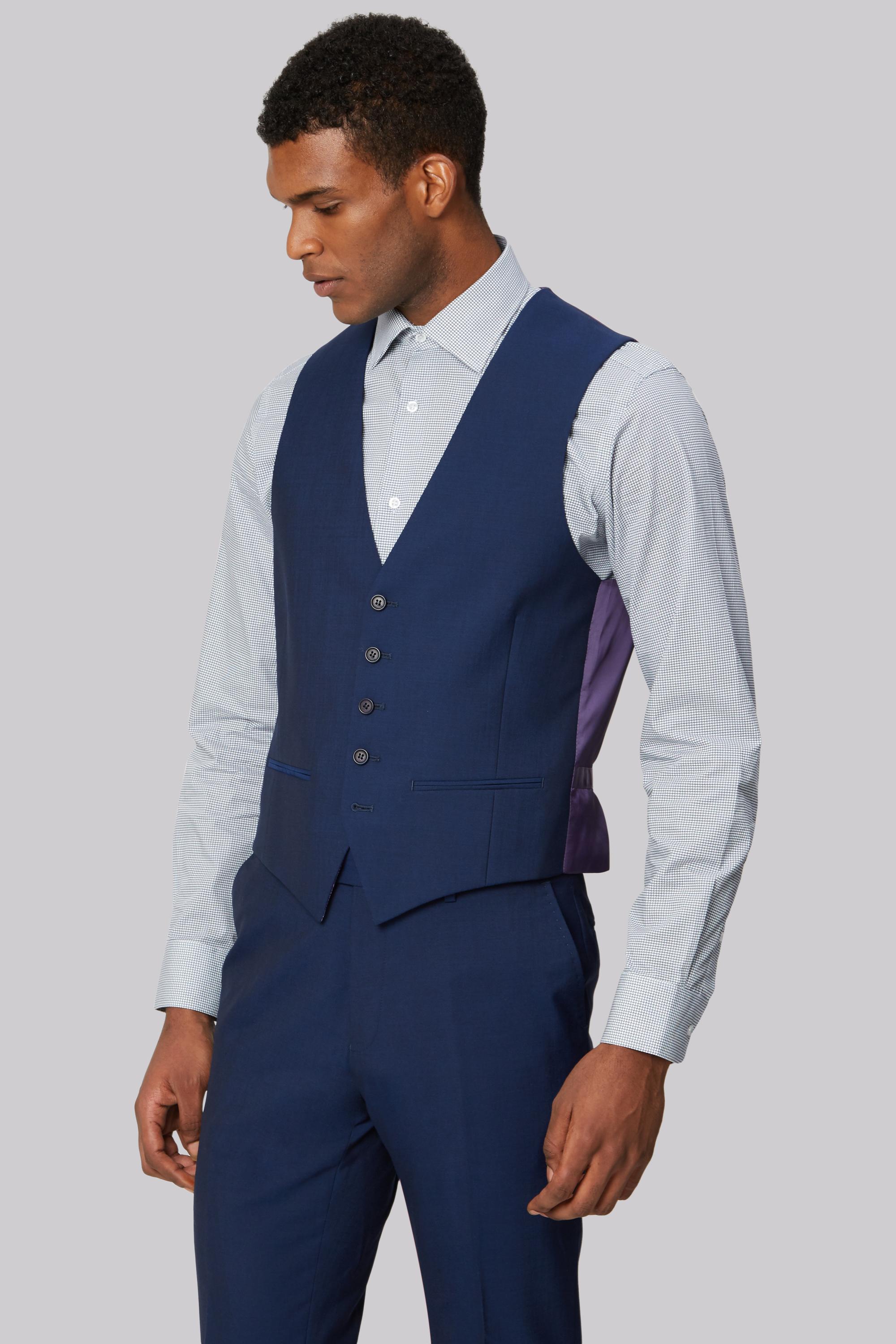 Lyst Ted Baker Tailored Fit Blue Waistcoat in Blue for Men
