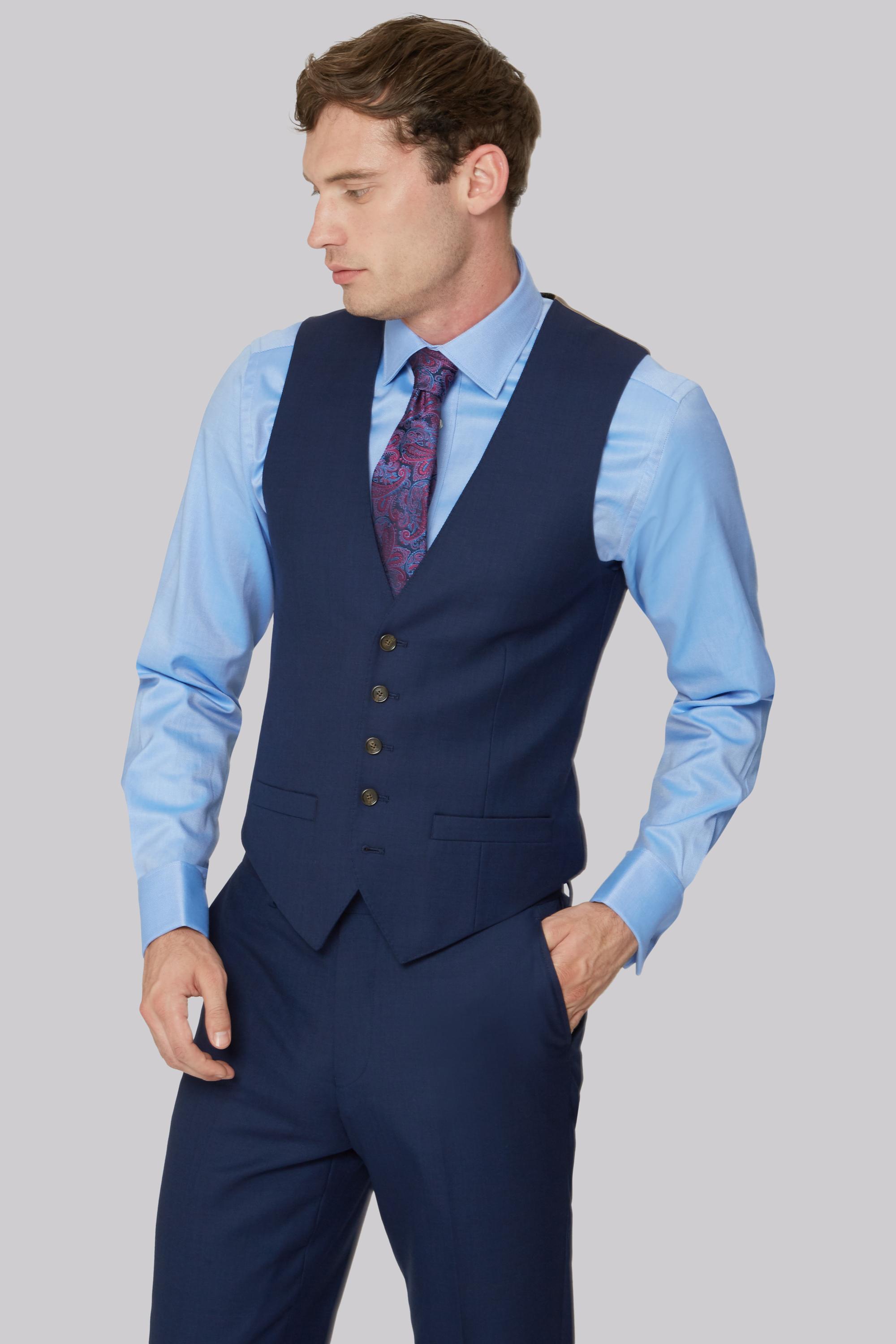 Ted Baker Wool Gold Tailored Fit Navy 