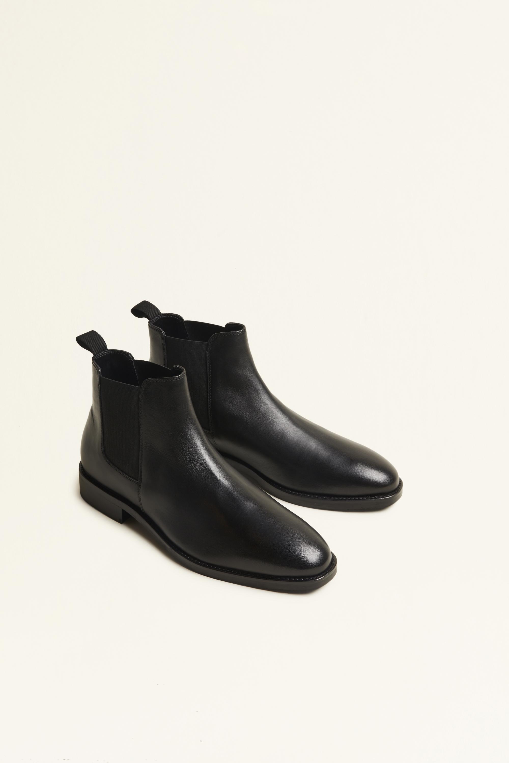 Moss London Leather Seaford Black Chelsea Boot for Men - Lyst
