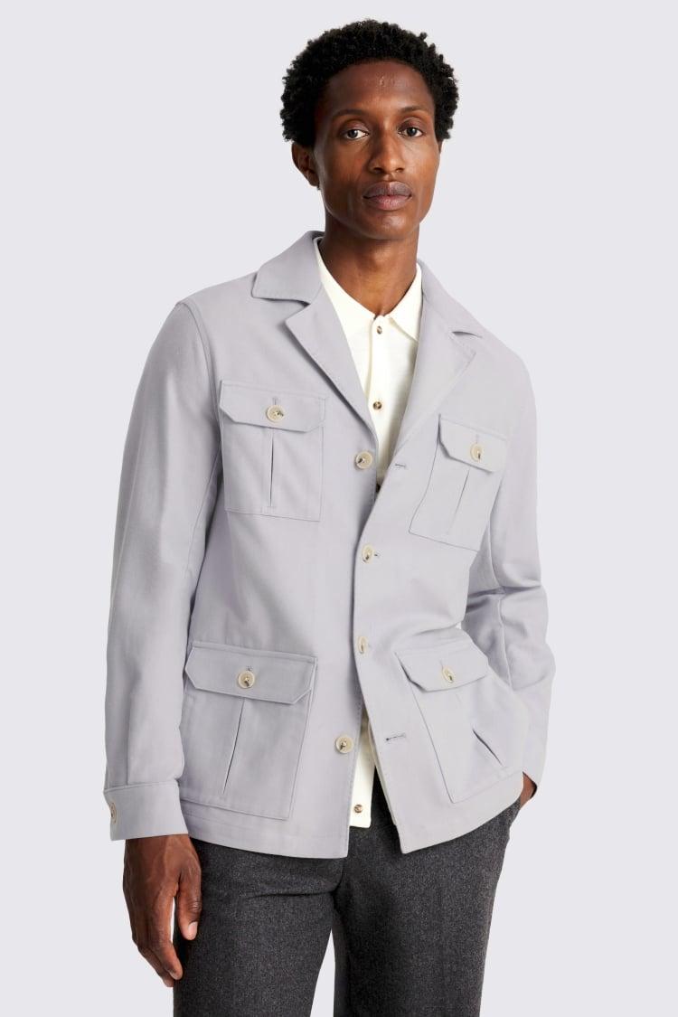 Moss Lilac Moleskin Shacket in Grey for Men Lyst UK