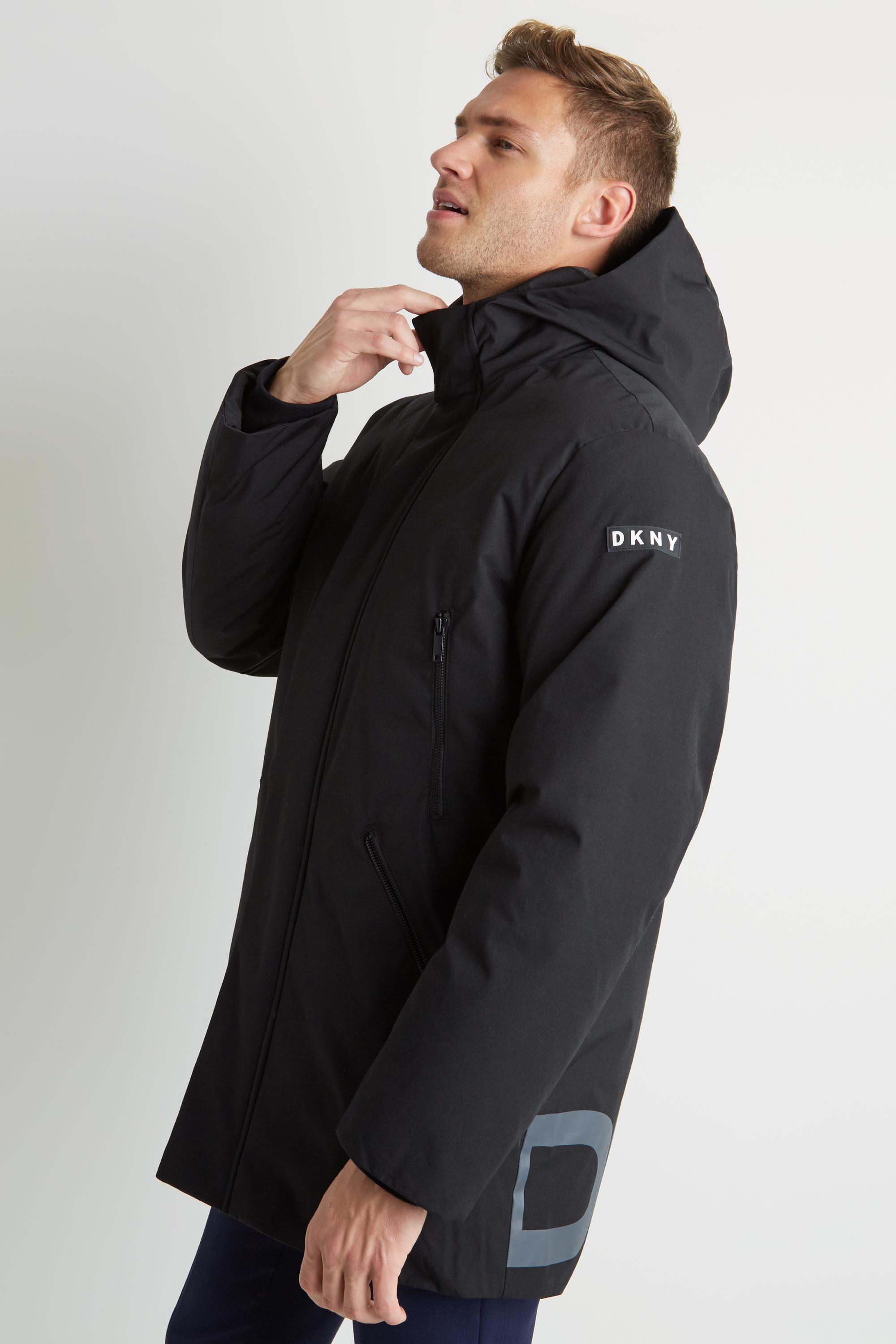 dkny black parka