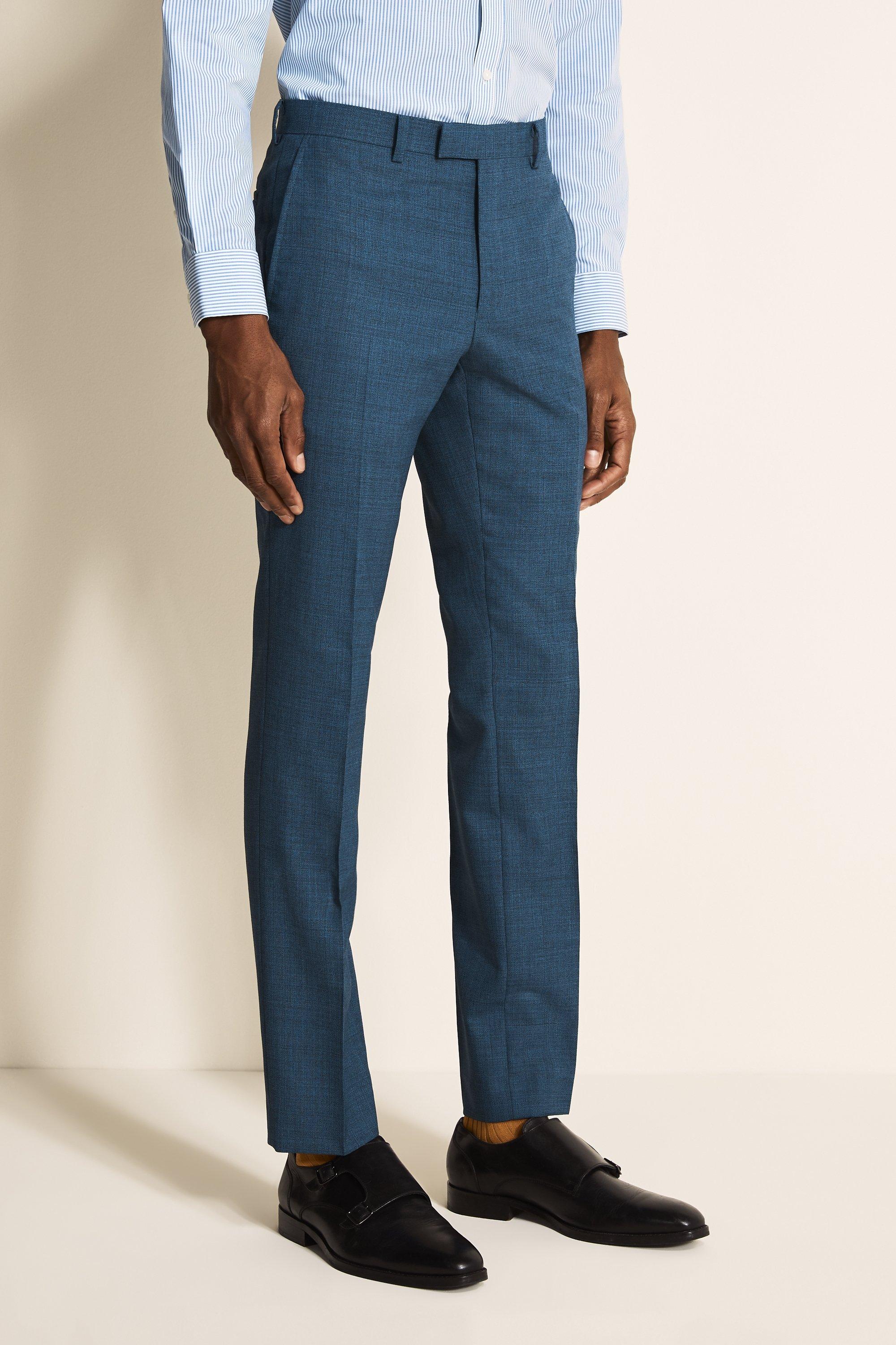 DKNY Wool Slim Fit Blue Texture 