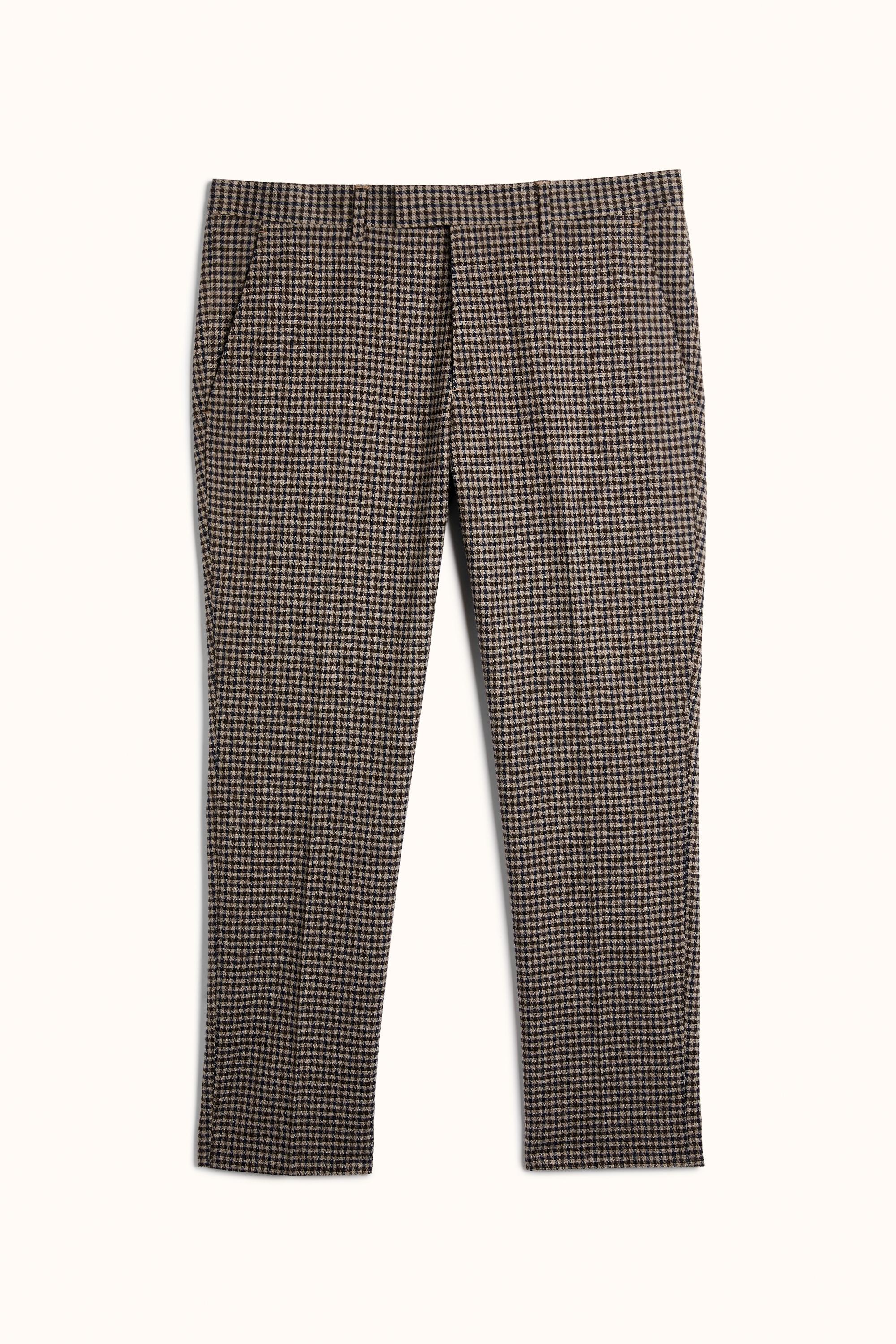 Moss London Tweed Slim Fit Brown Blue 