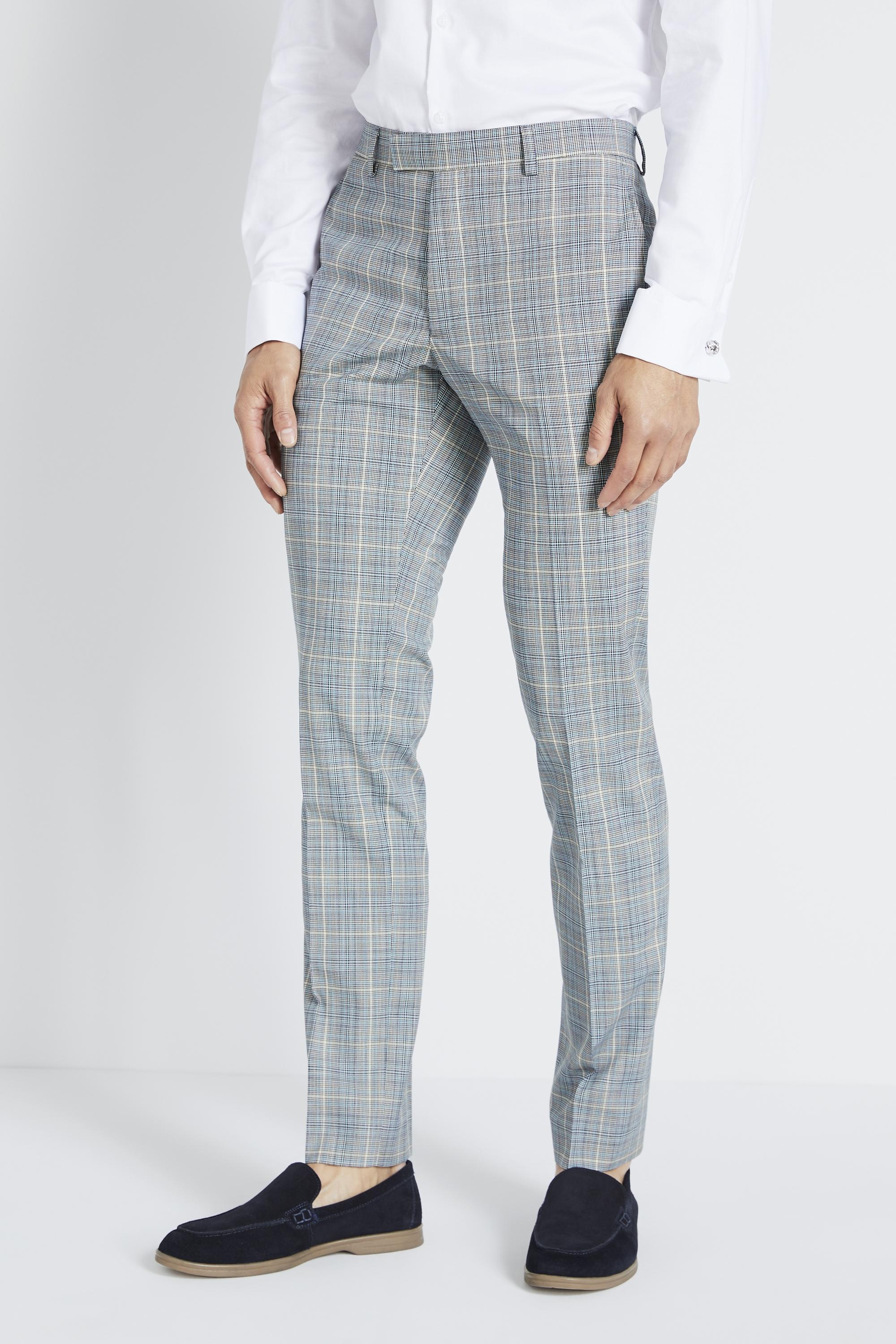 Buy Arrow Men Khaki Windowpane Check Hudson Tailored Fit Formal Trousers   NNNOWcom