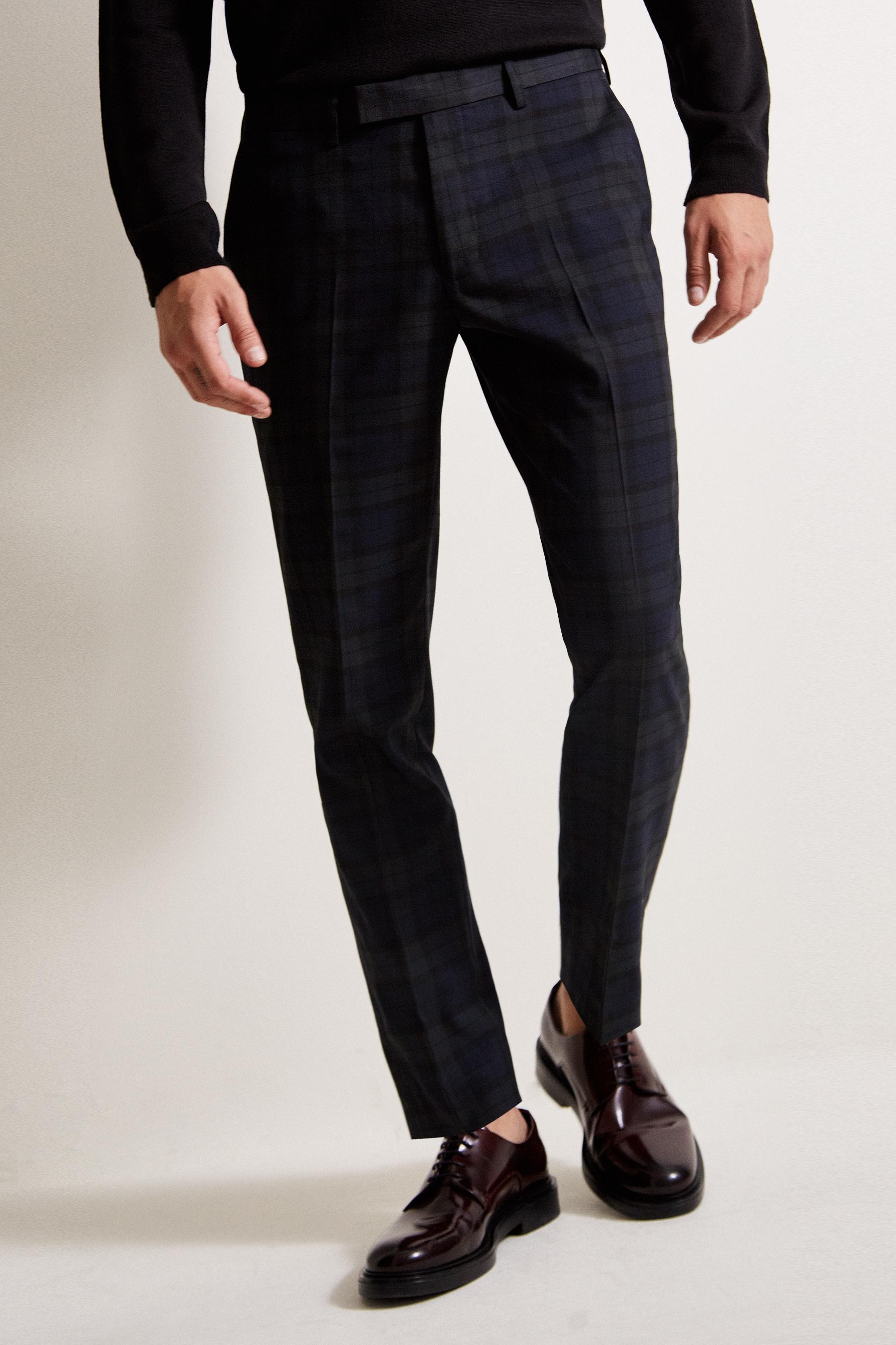 Moss London Synthetic Slim Fit Blue 