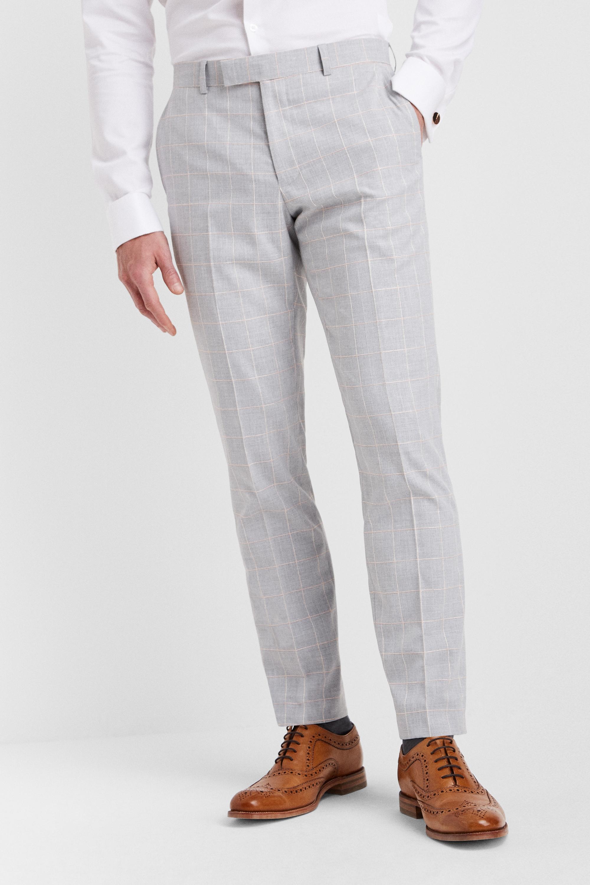 Moss London Synthetic Slim Fit Grey 