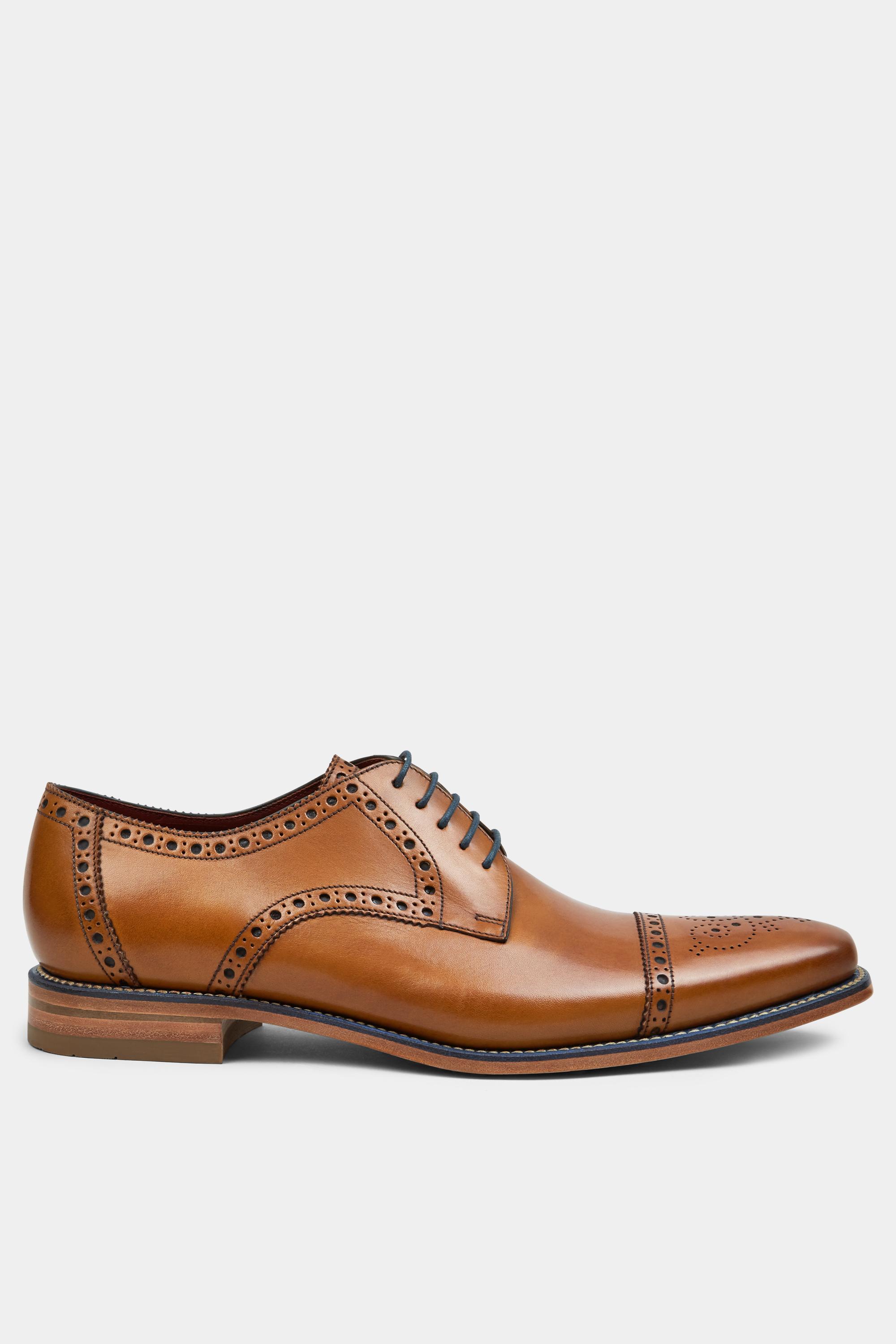 loake mens tan calf foley brogue shoes