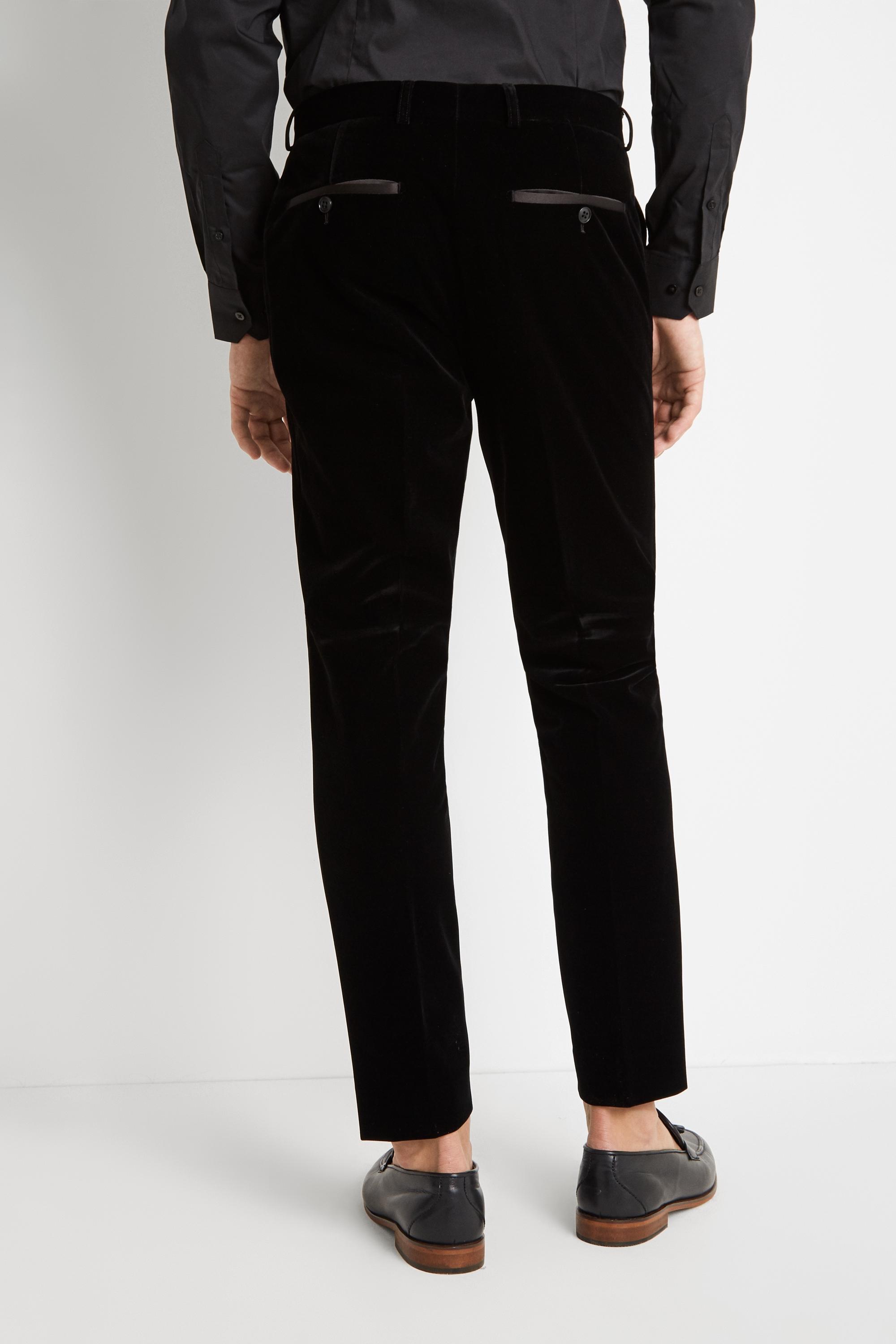Moss London Slim Fit Black Velvet Dress 