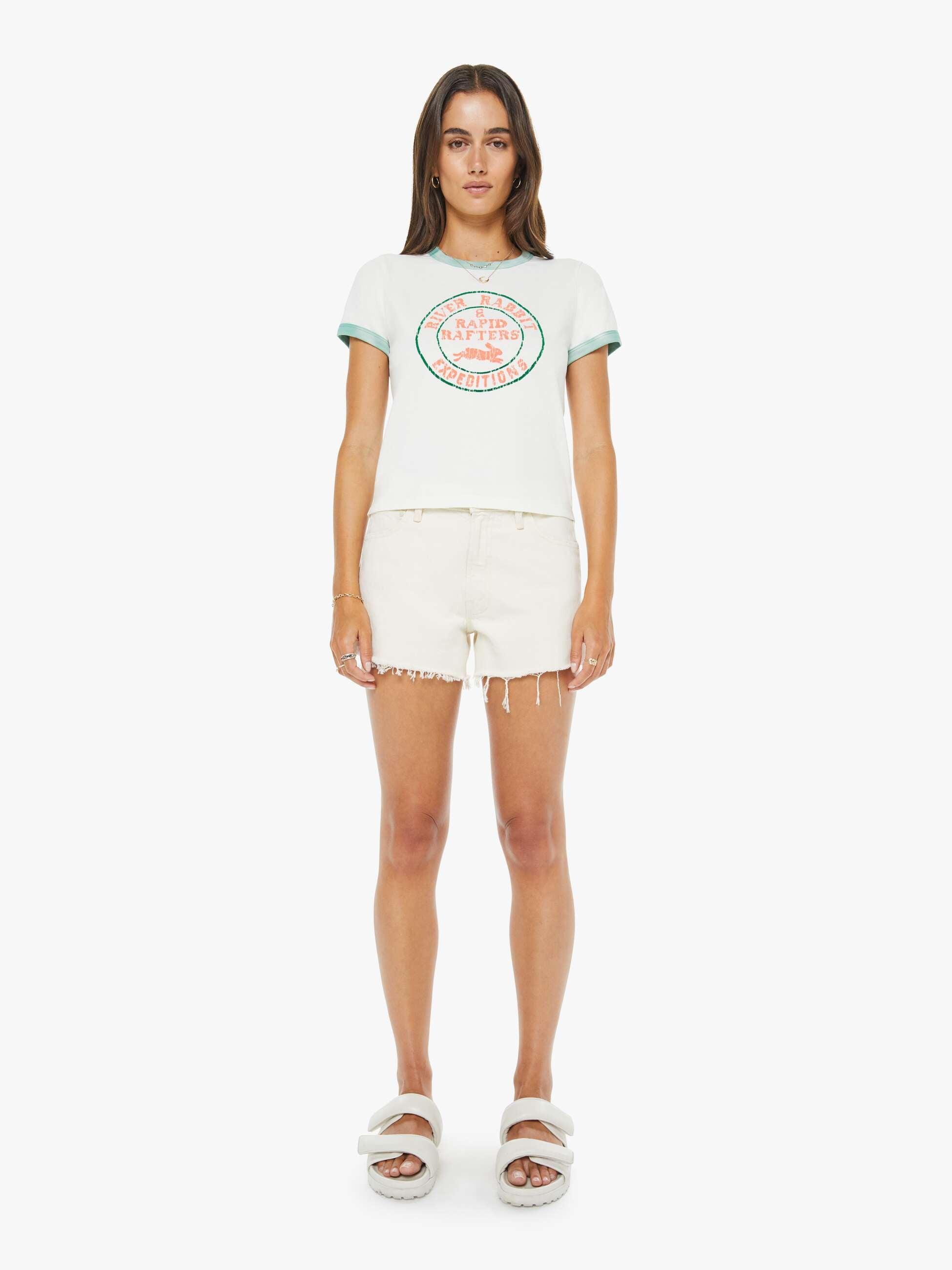 Mother The Itty Bitty Ringer River Rabbit T-Shirt in White | Lyst