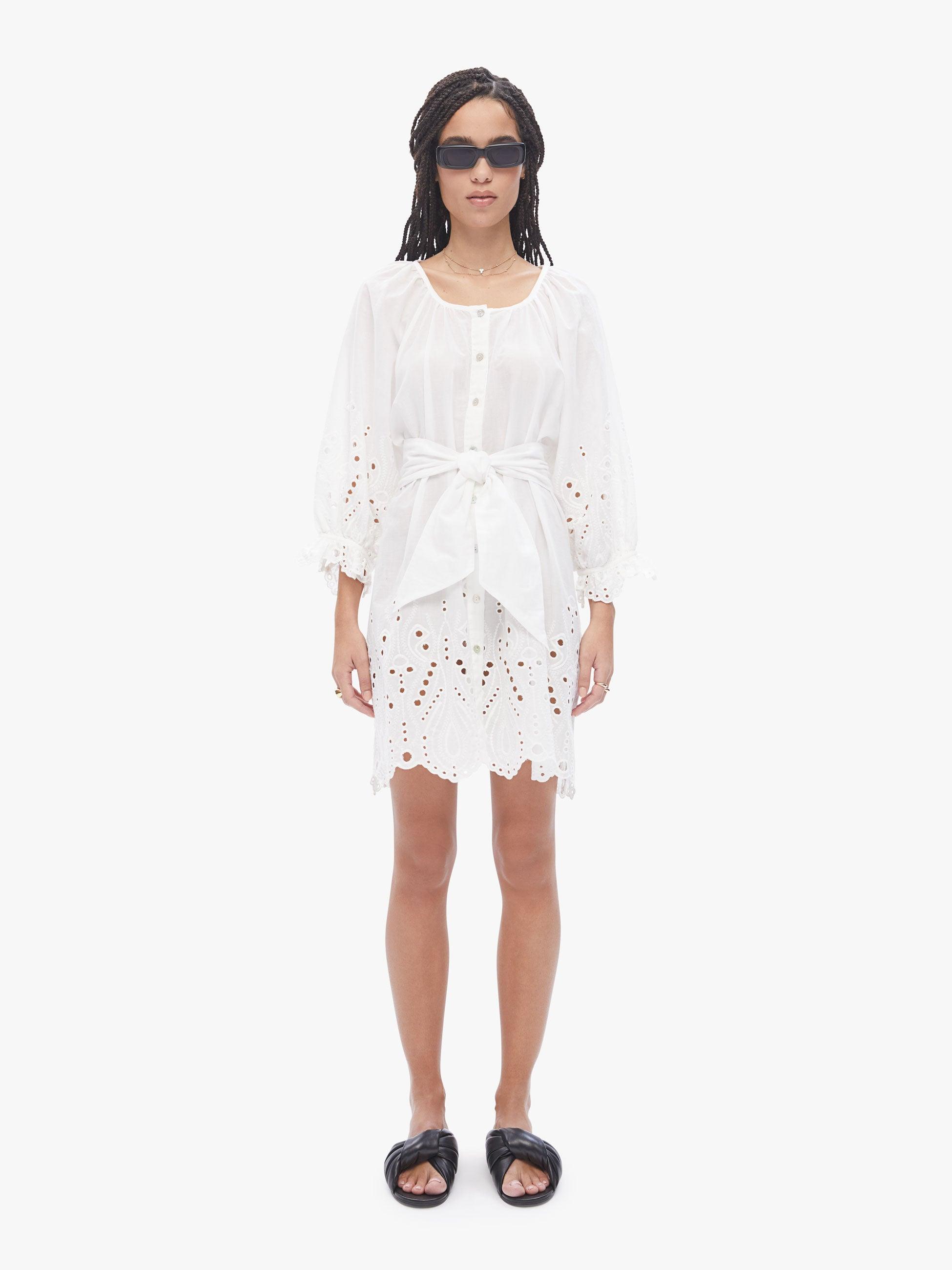 Natalie Martin Alex Short Dress W/ Sash in White | Lyst UK