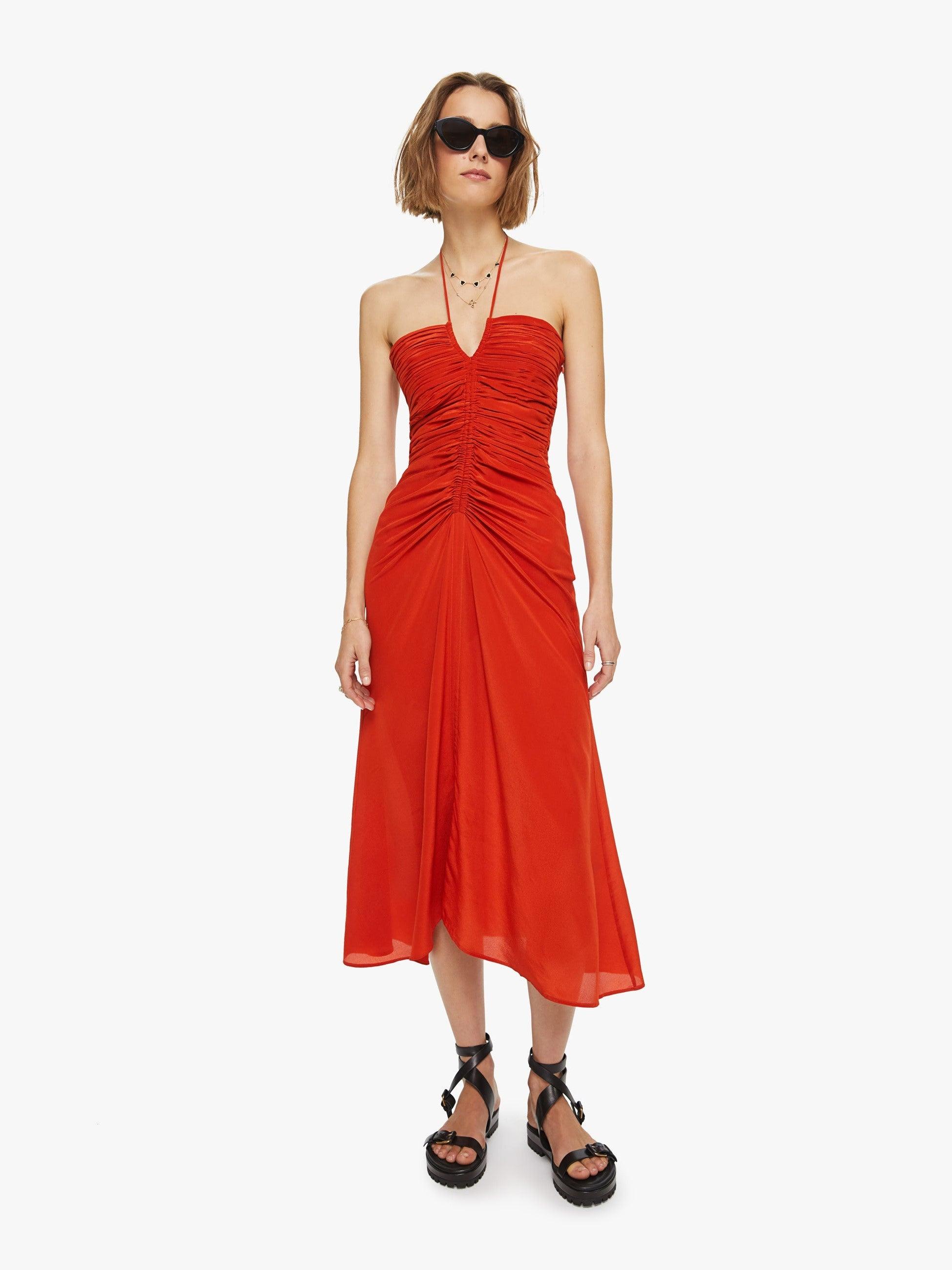 Maria Cher Toribia Midi Dress in Red | Lyst