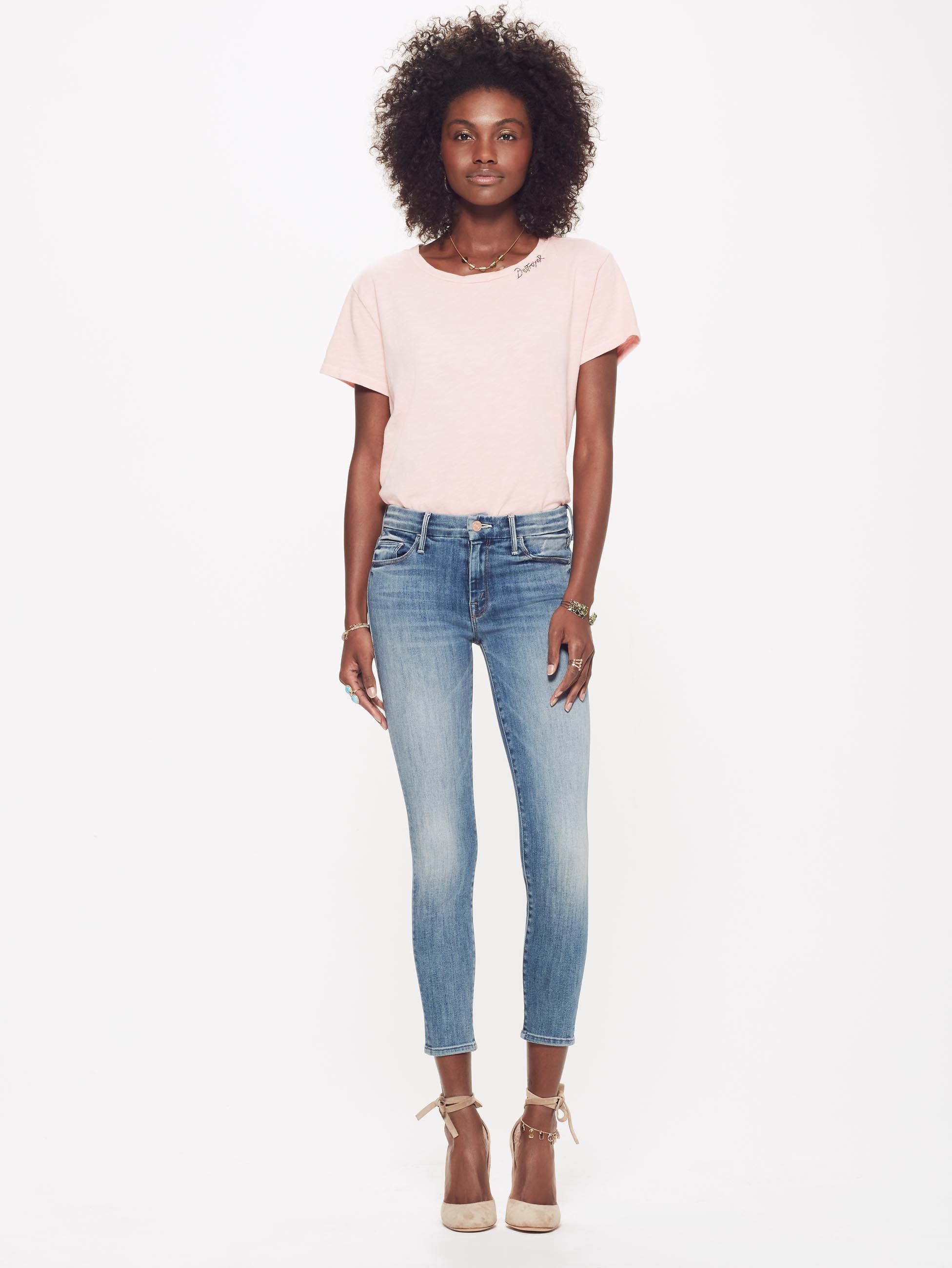 mother denim the looker crop