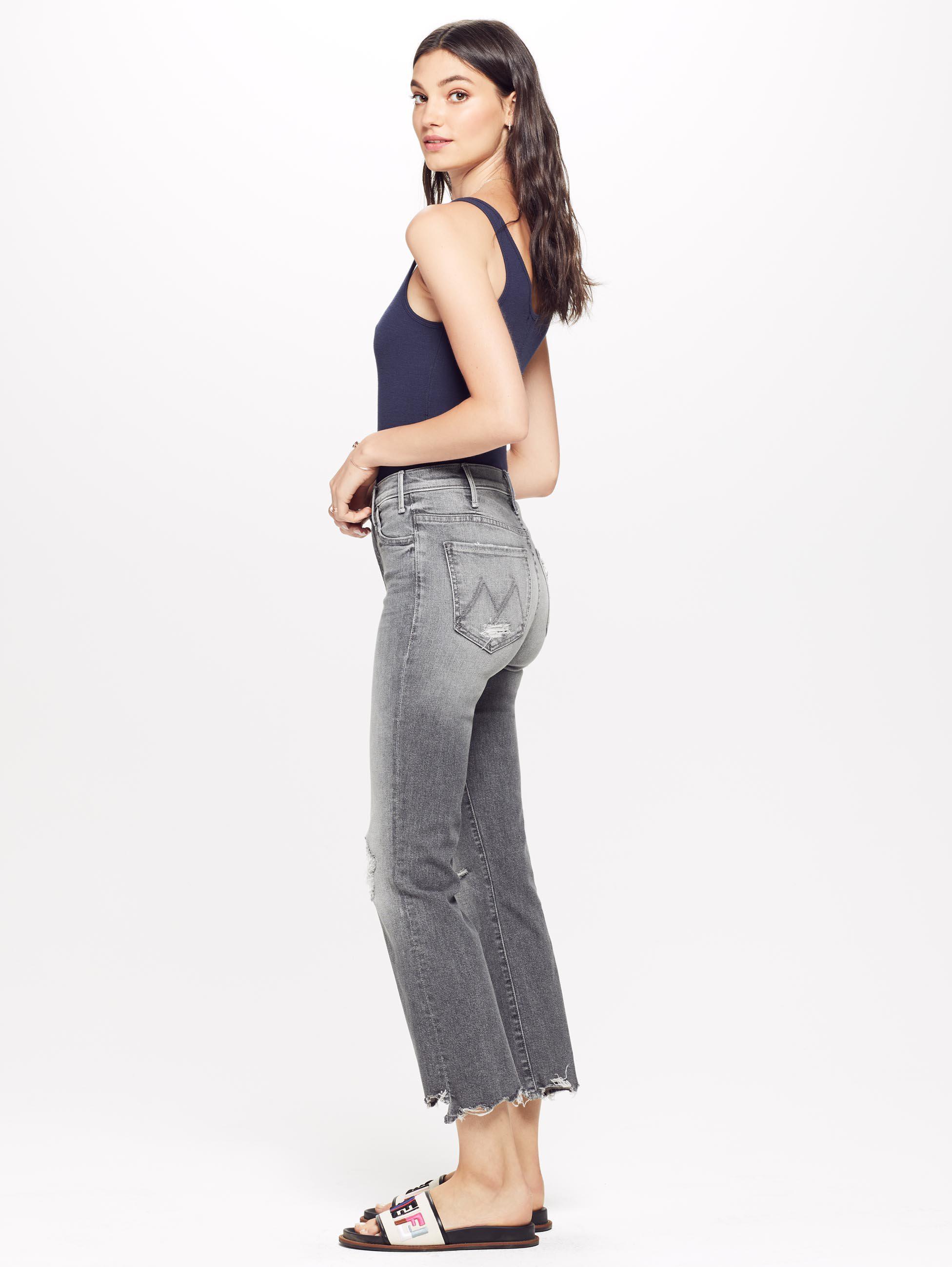Mother Denim The Hustler Crop Step Chew 