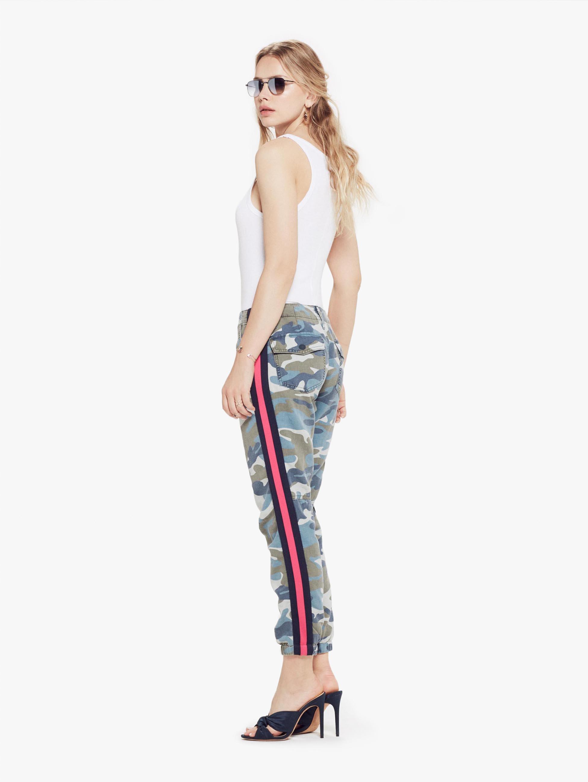 mother camo pants with stripe