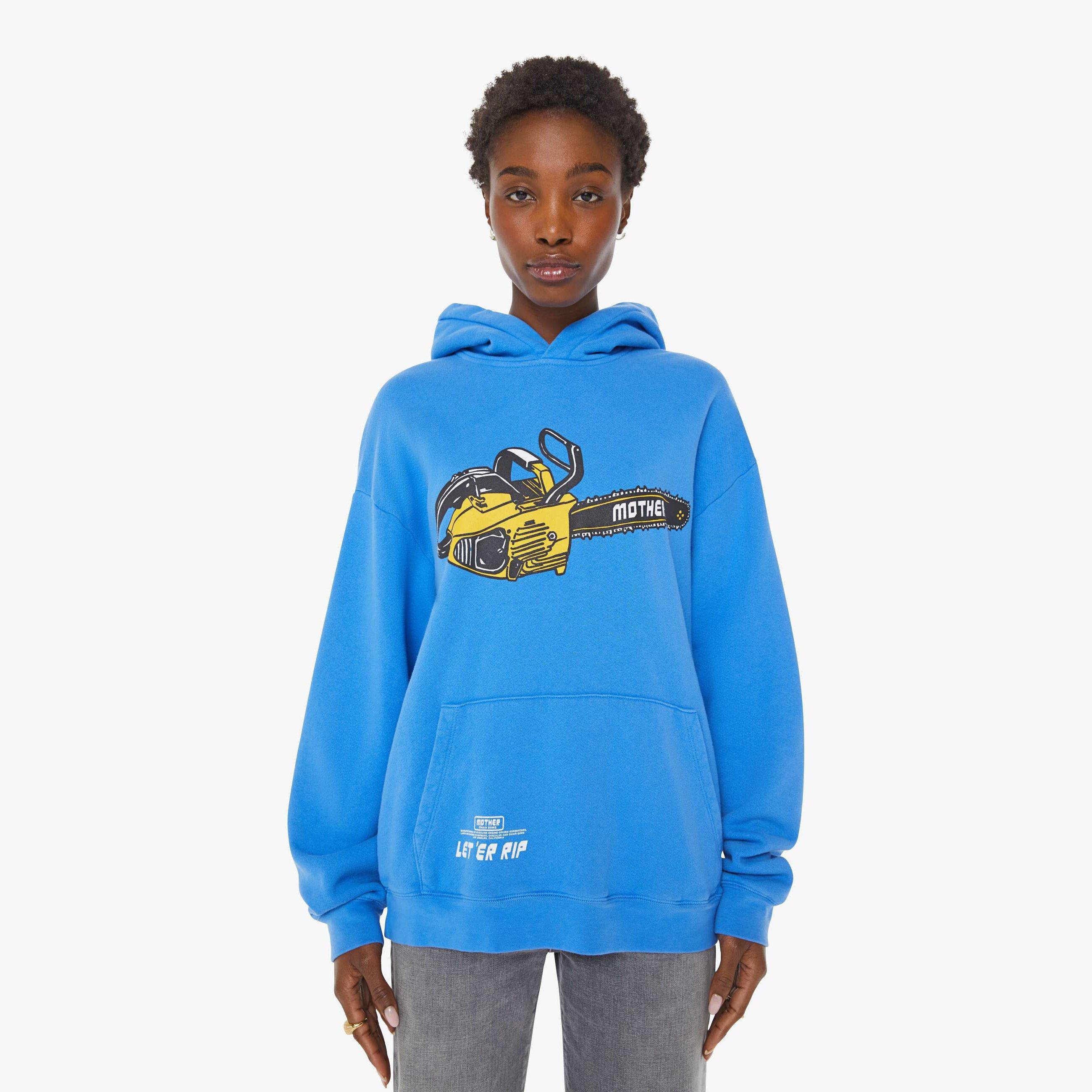 Mother The Oversized Hoodie Chainsaw in Blue | Lyst