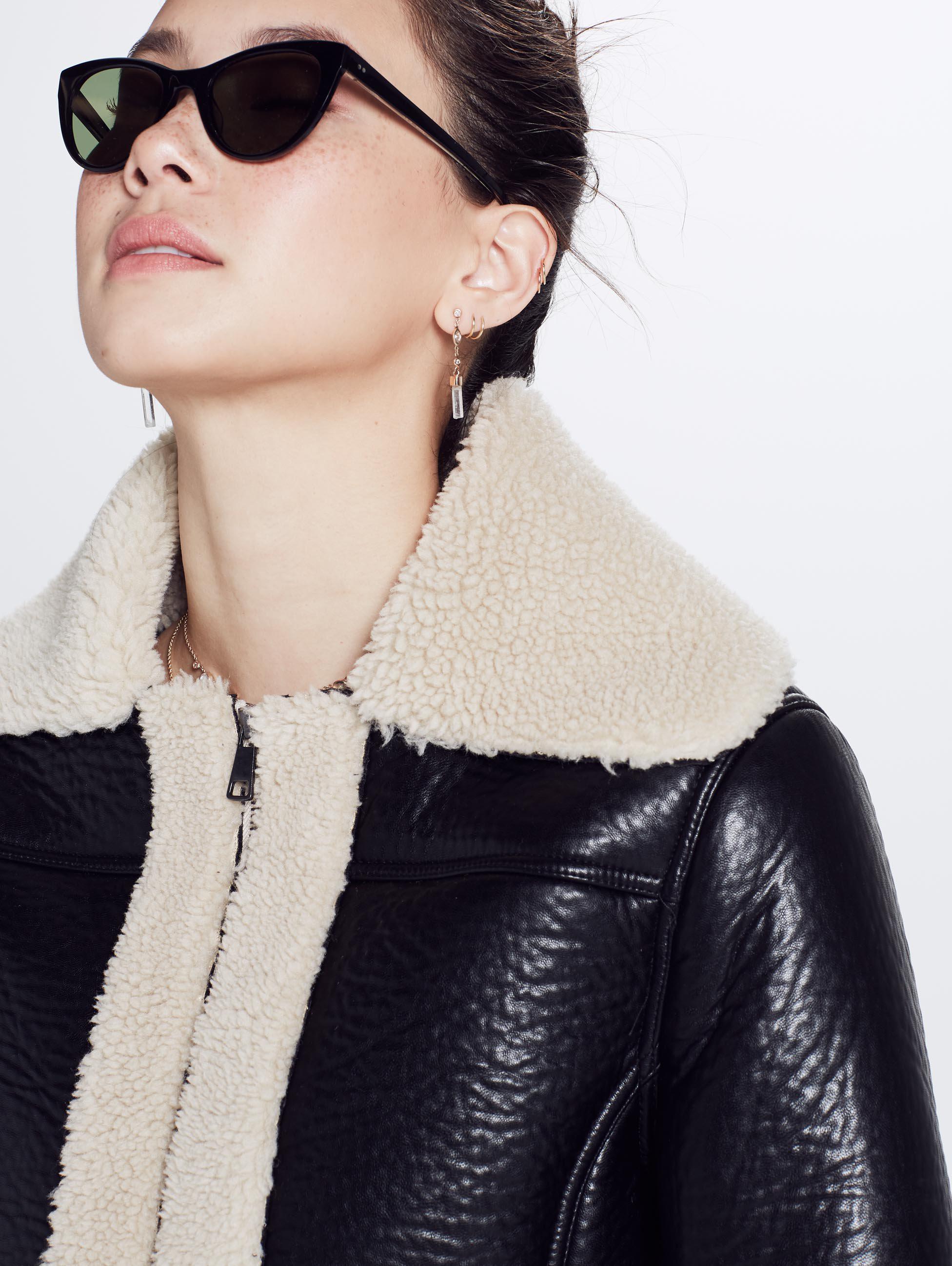 mother the boxy faux shearling moto jacket