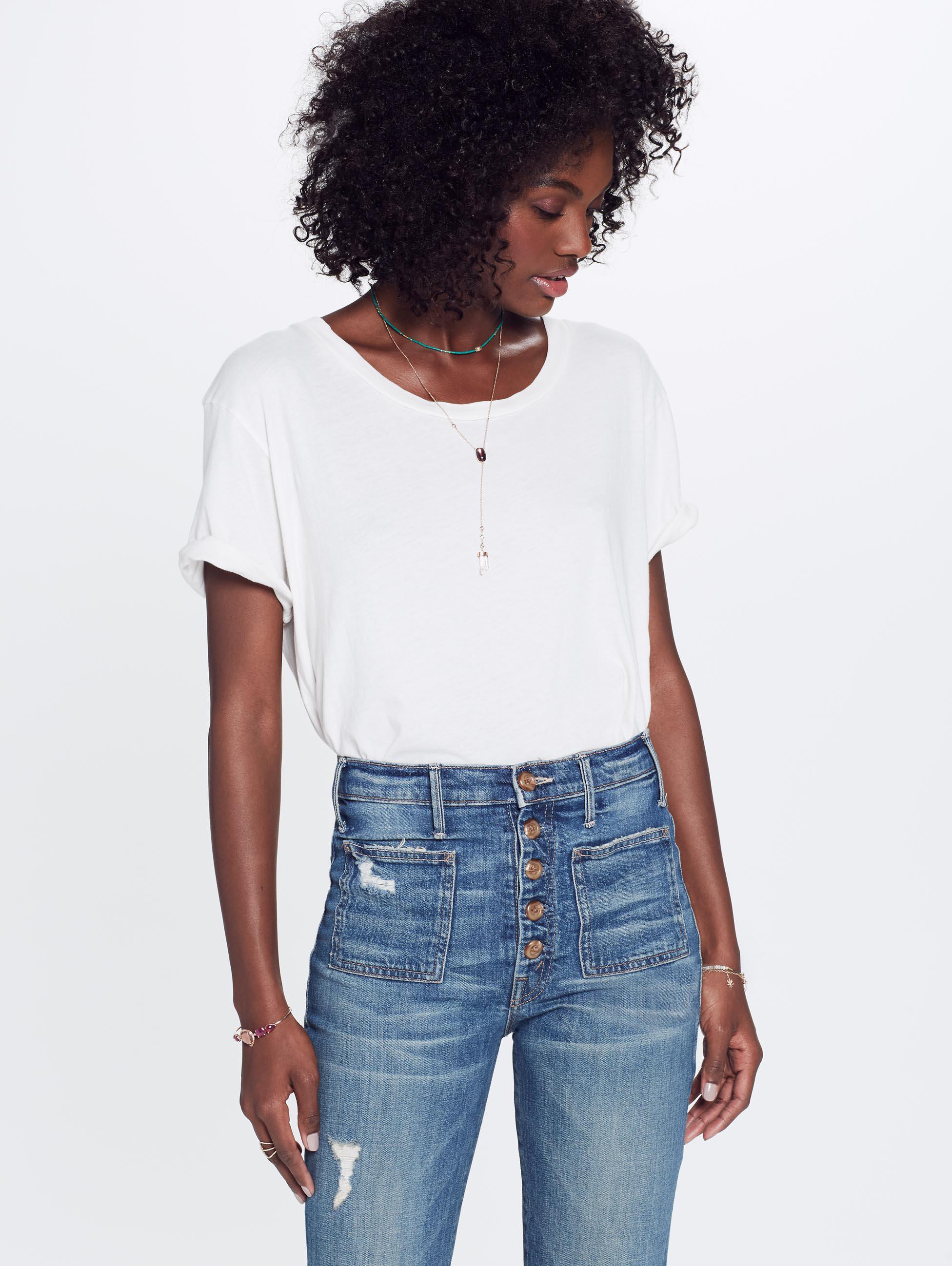 mother patch pocket jeans