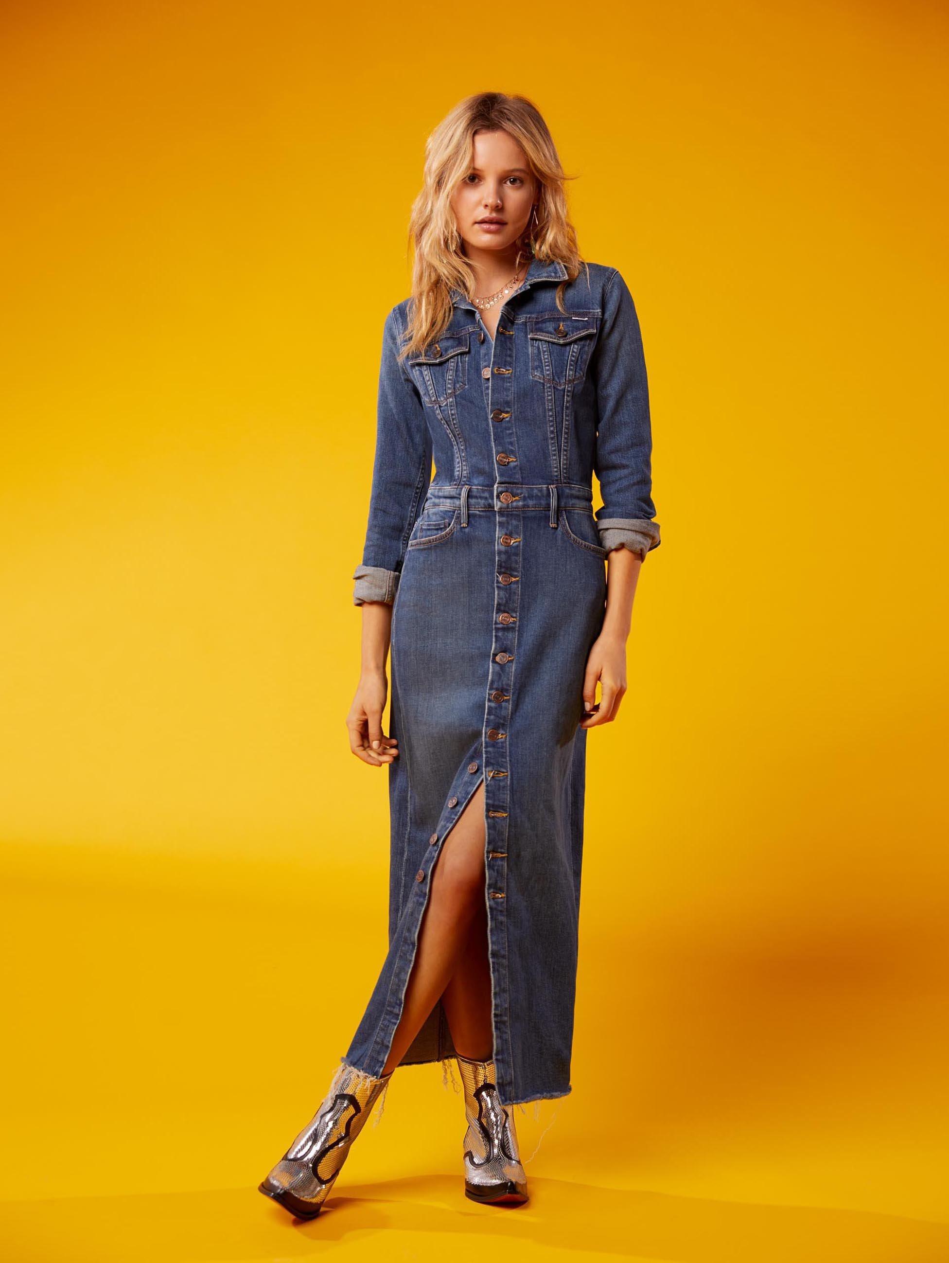 mother cover up denim dress