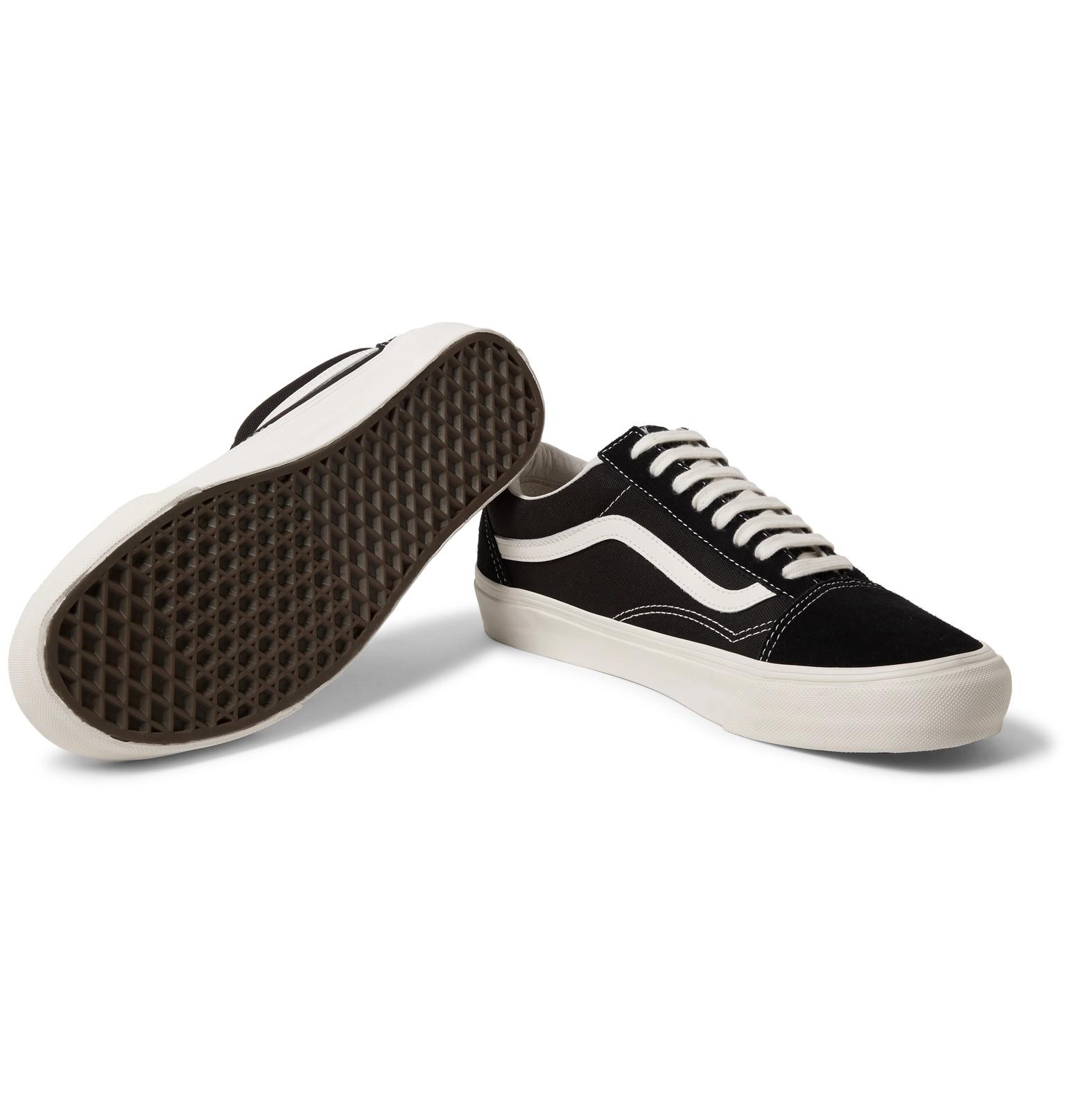 vans era black brown leather trim
