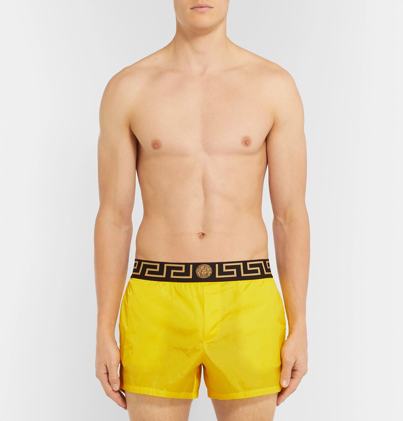 yellow versace swim shorts