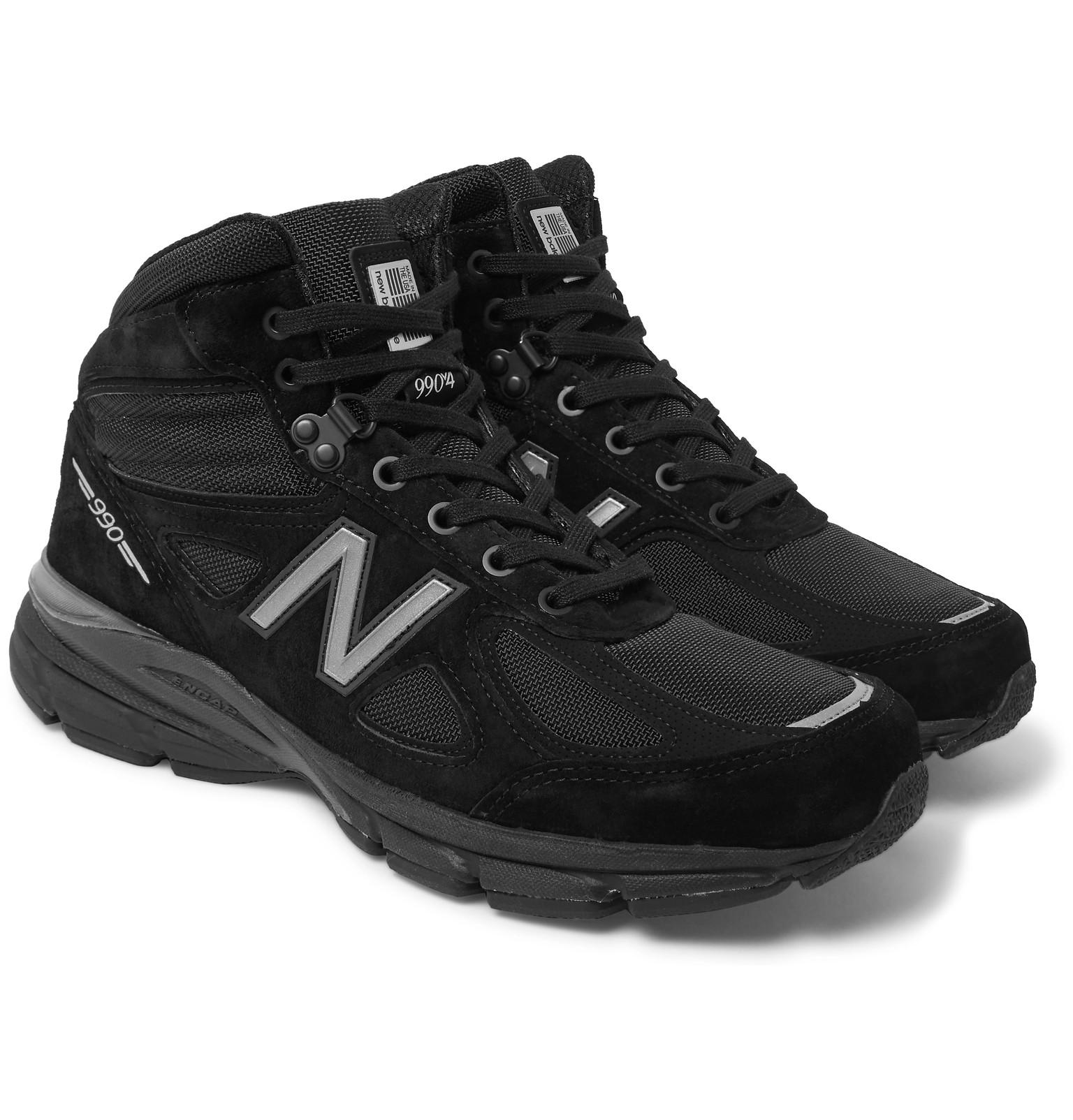 New Balance 990v4 Suede And Mesh High-top Sneakers in Black for Men | Lyst