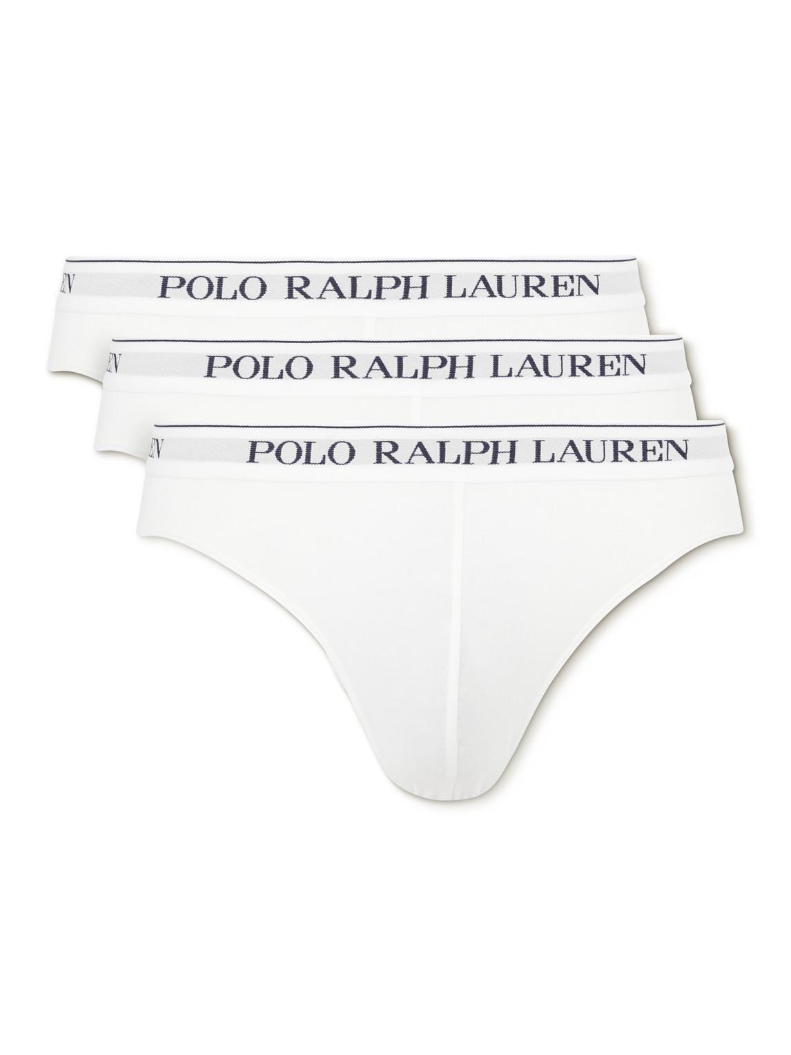 Polo Ralph Lauren Three-pack Stretch-cotton Briefs in White for Men | Lyst