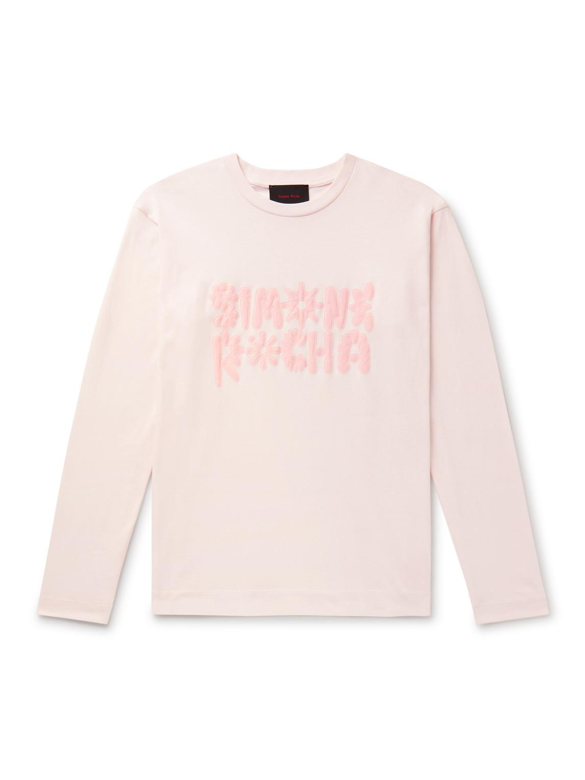 Simone Rocha Daisy Logo-print Cotton-jersey T-shirt in Pink for Men | Lyst