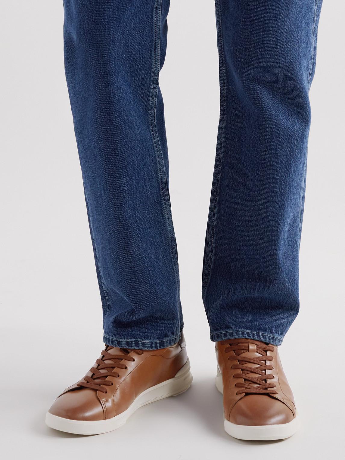 Polo Ralph Lauren Heritage Court Logo-debossed Leather Sneakers in